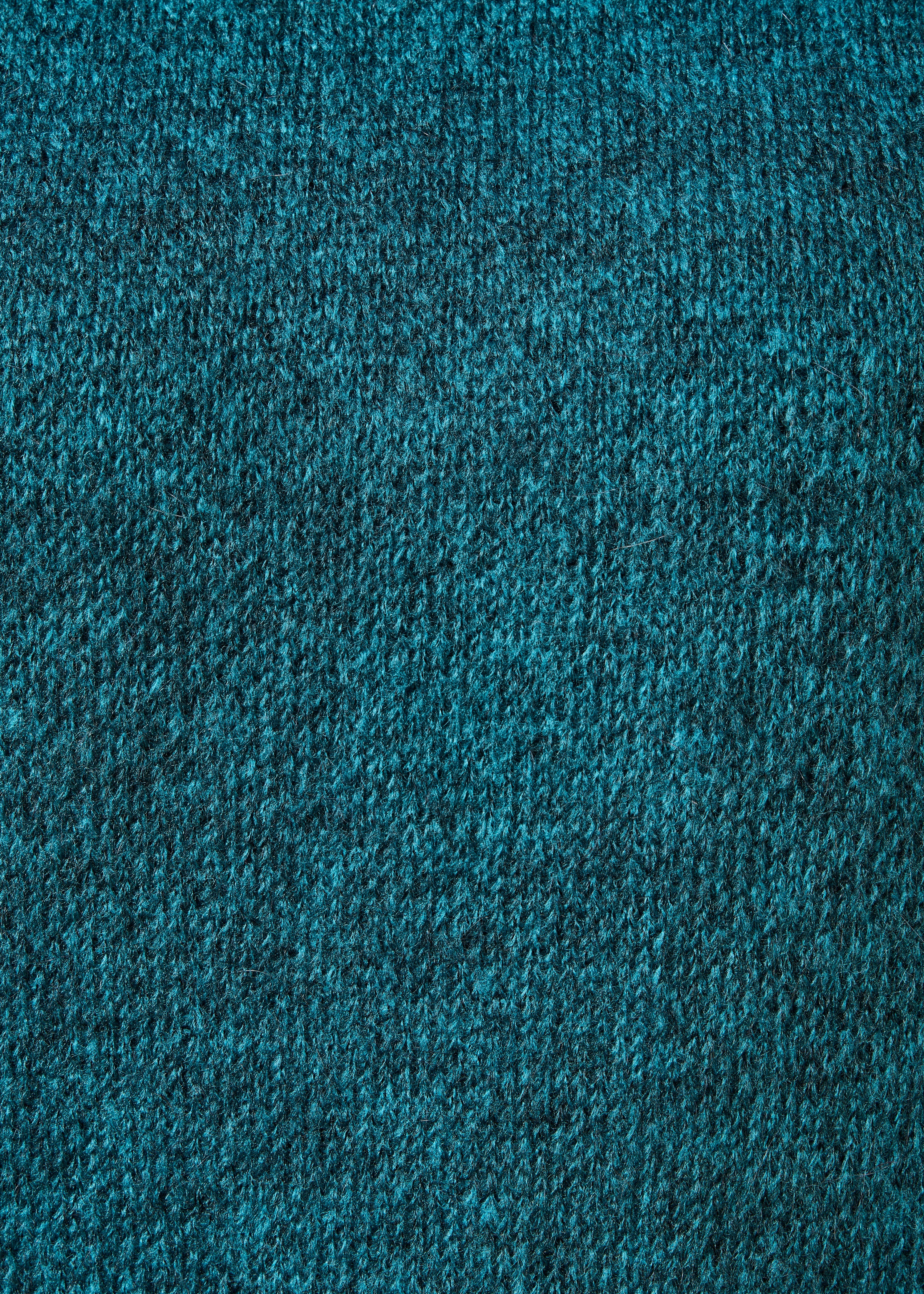 Ärmelloser Pullover in Petrolblau mit Rundhalsausschnitt