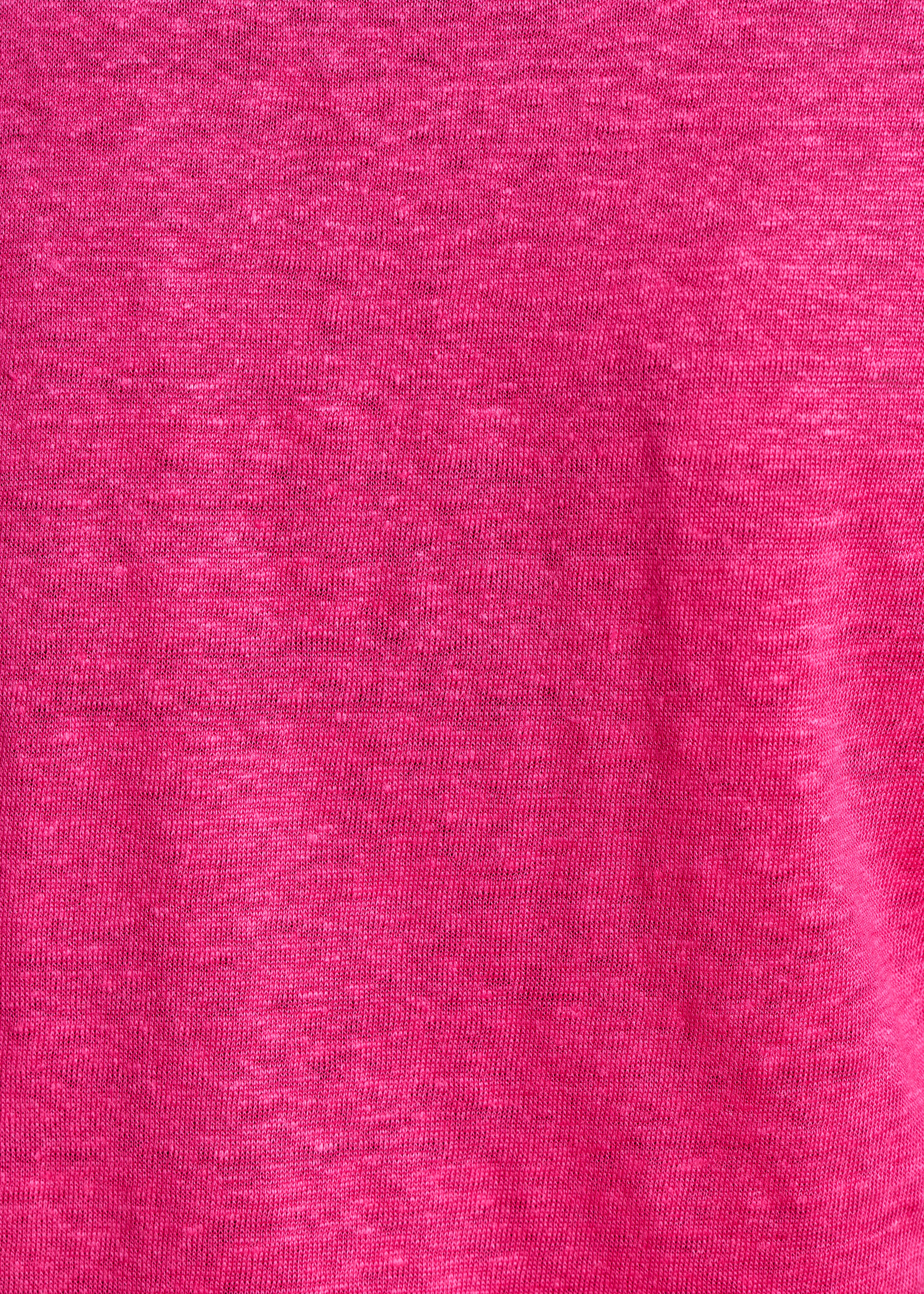 Fuchsia pink short-sleeved linen T-shirt