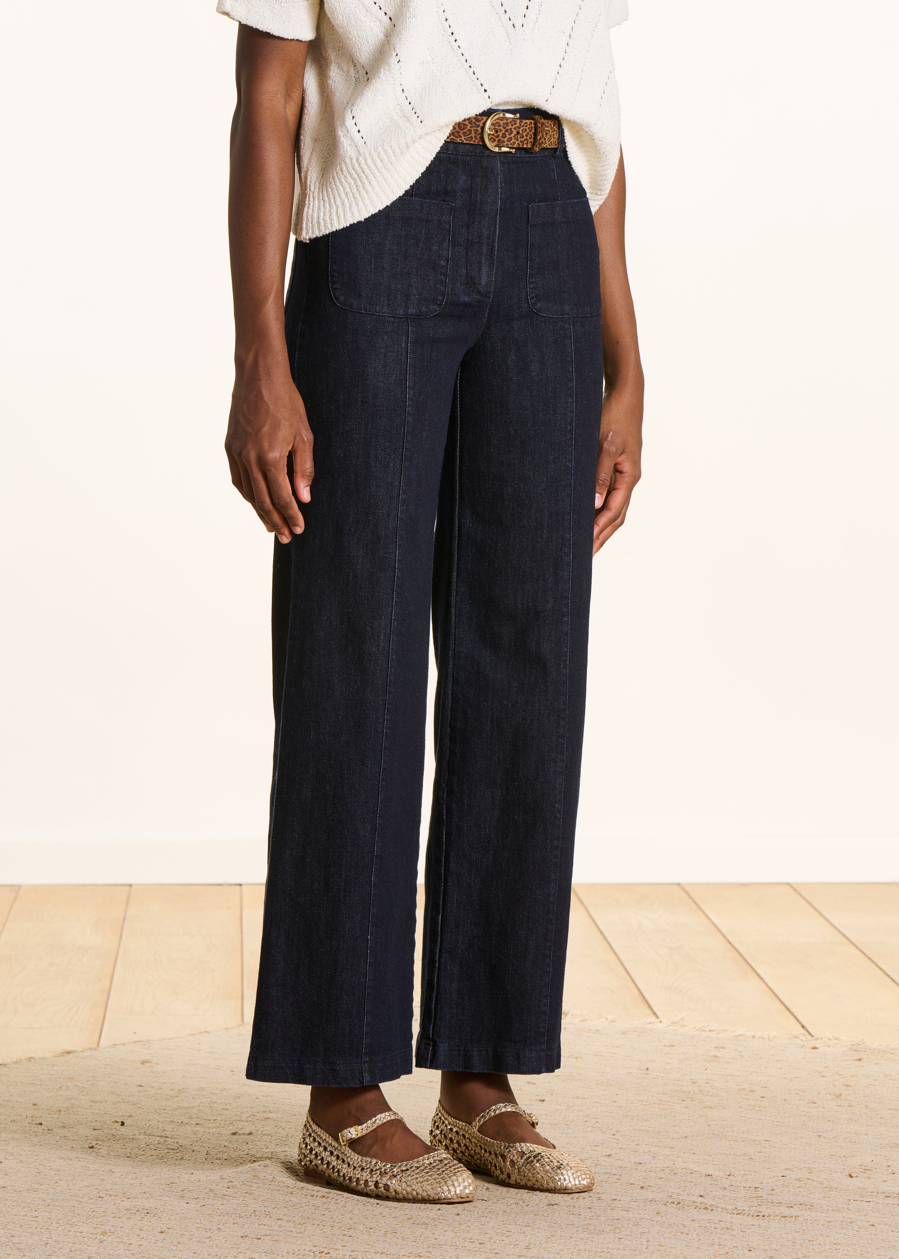 Wijde jeans hoge taille raw