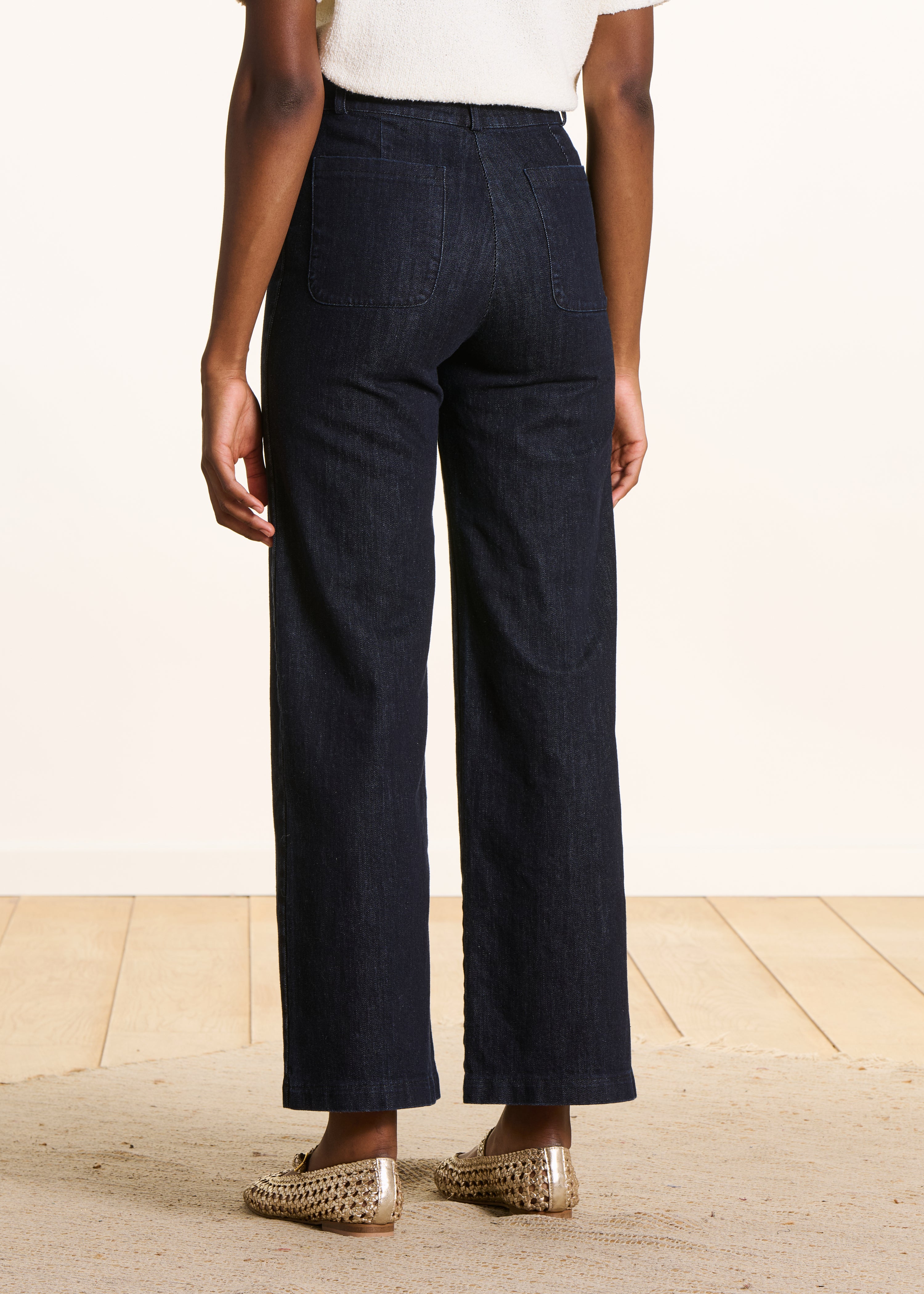 Wijde jeans hoge taille raw