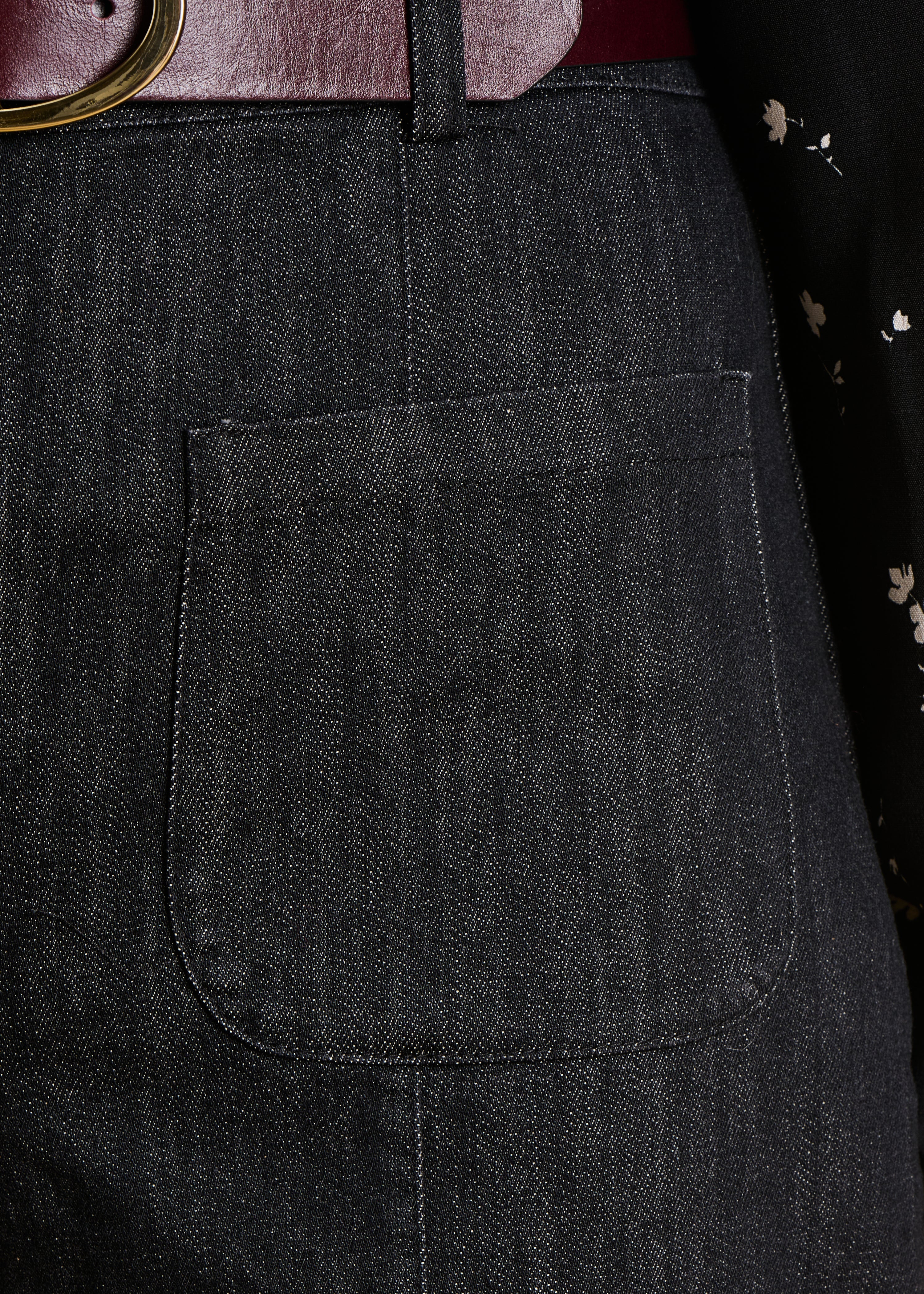 black high-waisted jeans
