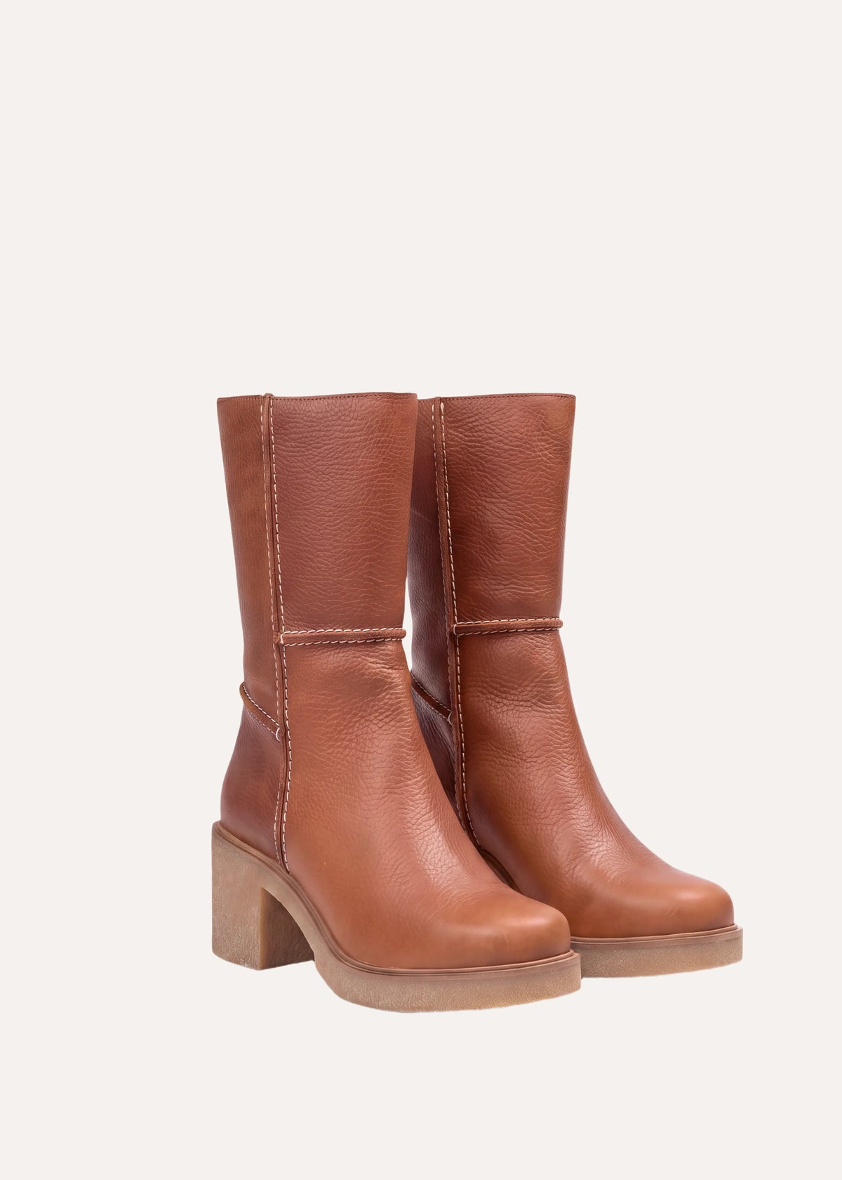Camelfarbene Stiefeletten - Tansu