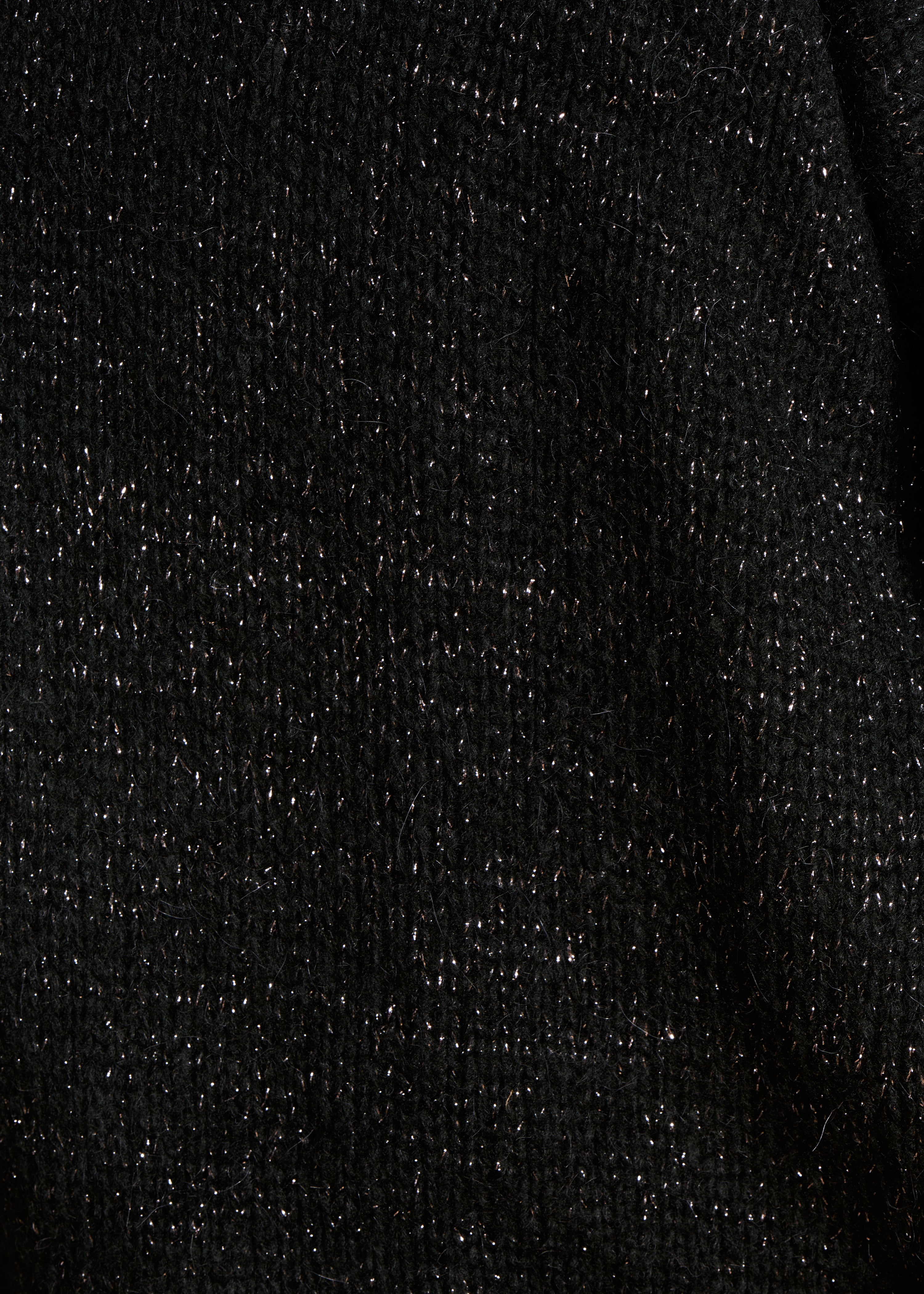 Halblange schwarz Oversize-Weste aus irisierender Maschenware