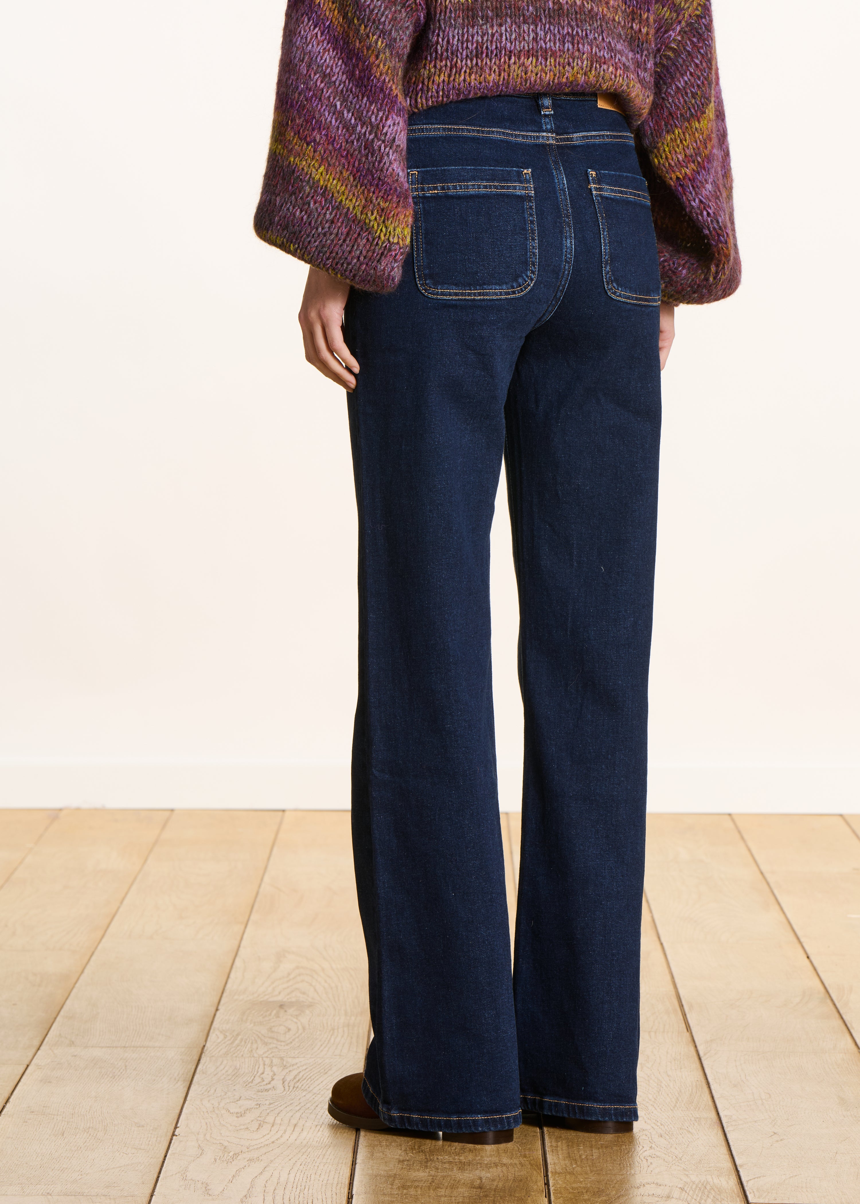 Vaqueros corte bootcut brut de talle alto en algodón orgánico