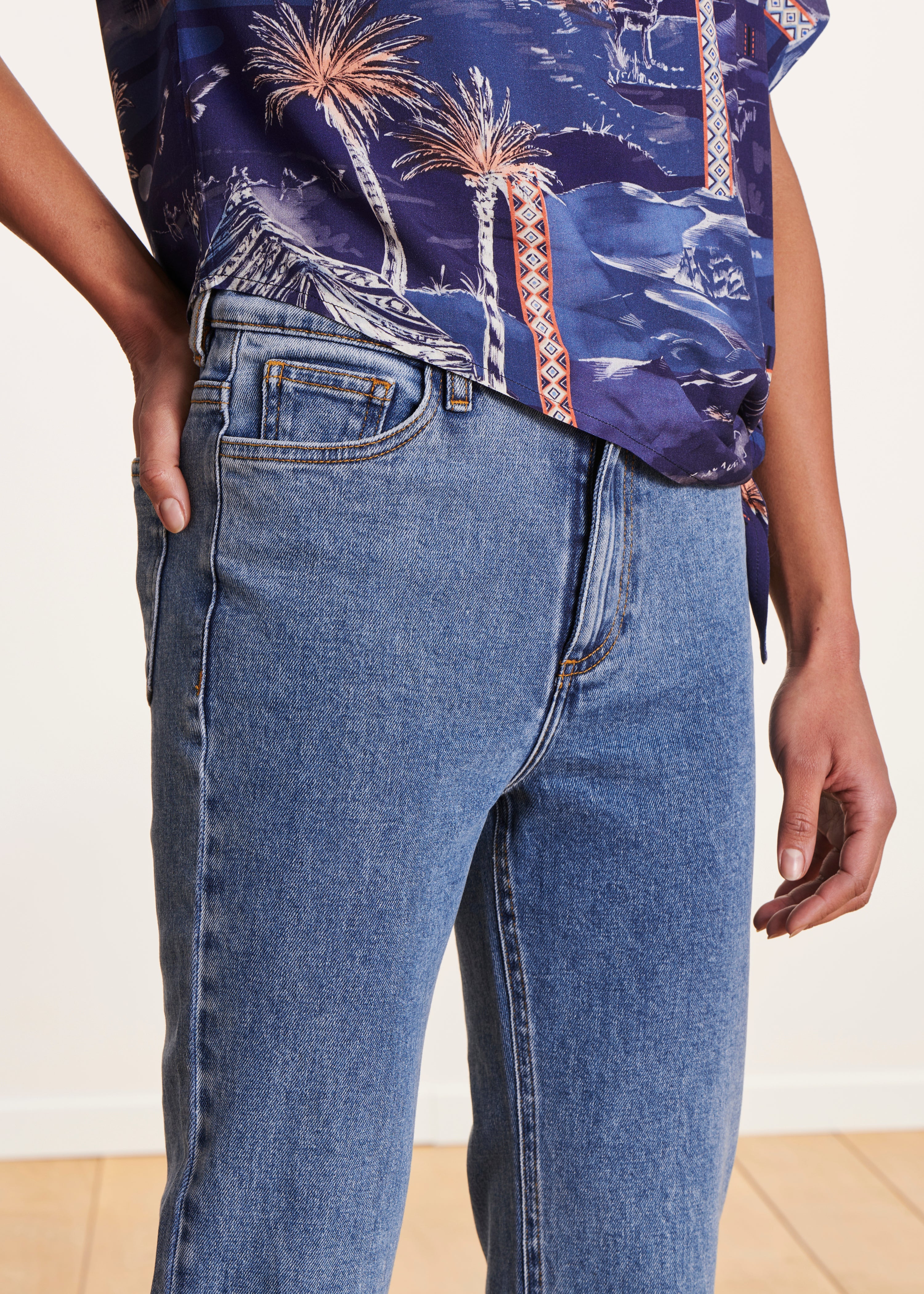 Jean clair cropped en coton biologique