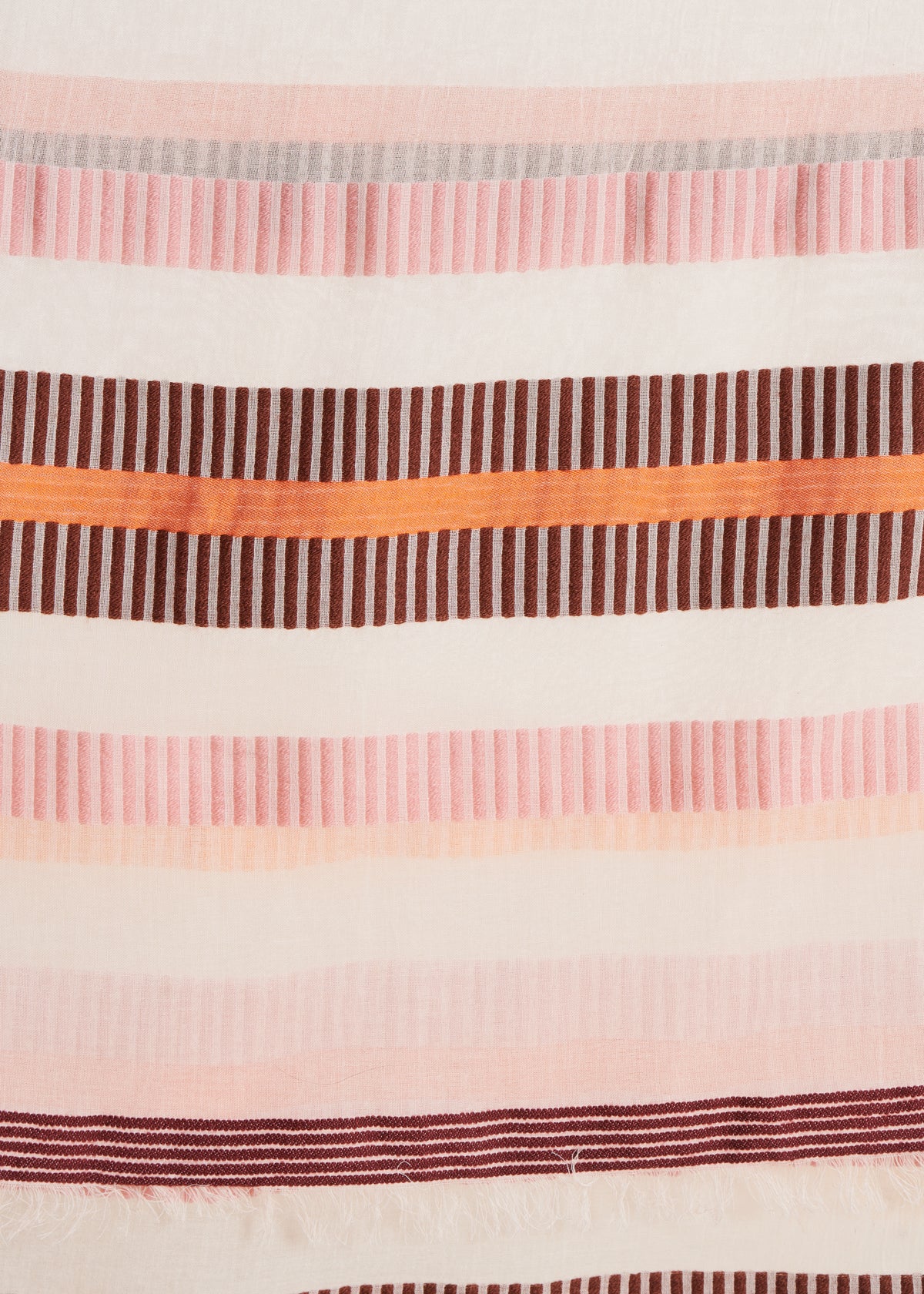 Foulard larges rayures orange