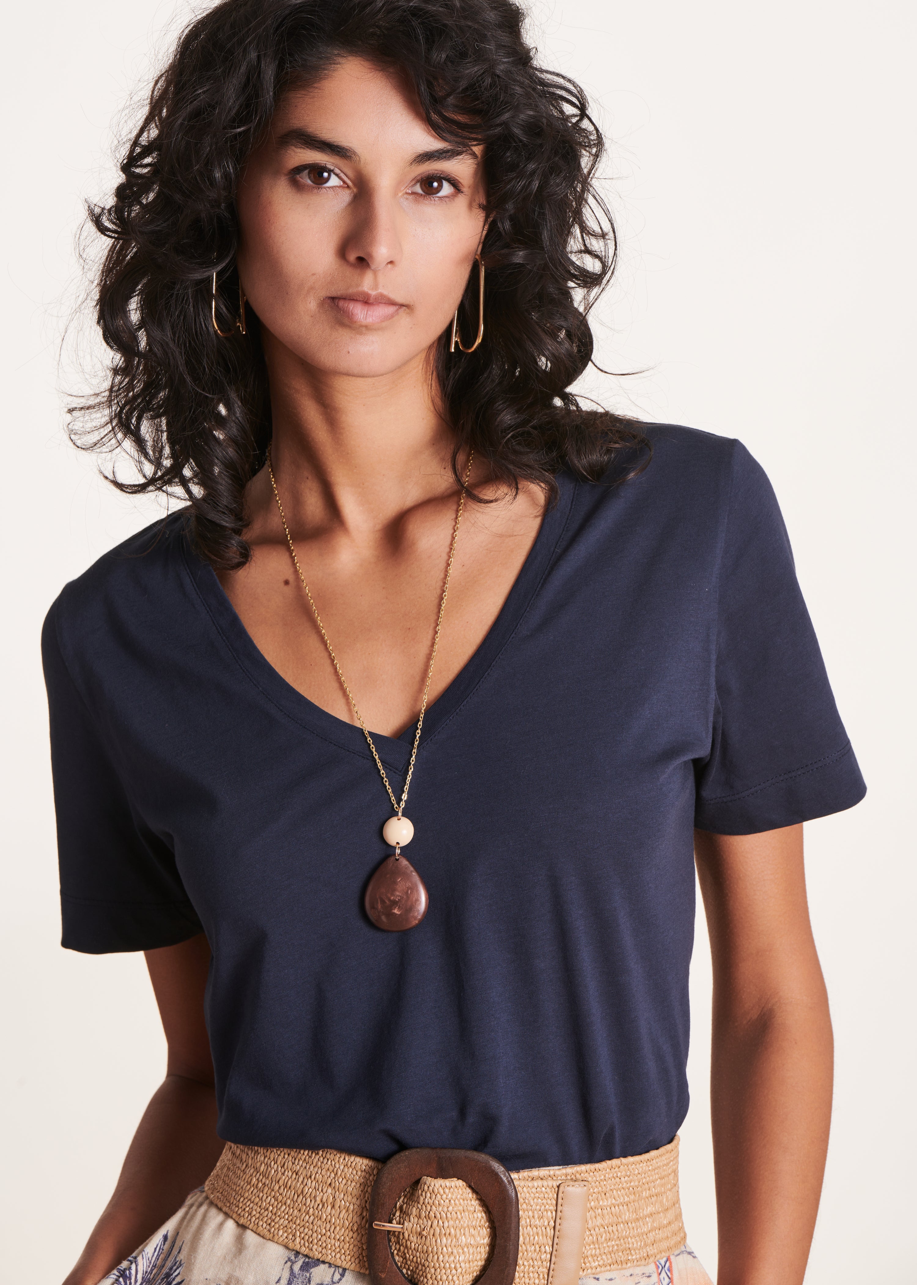 Dark navy oversized short-sleeve T-shirt