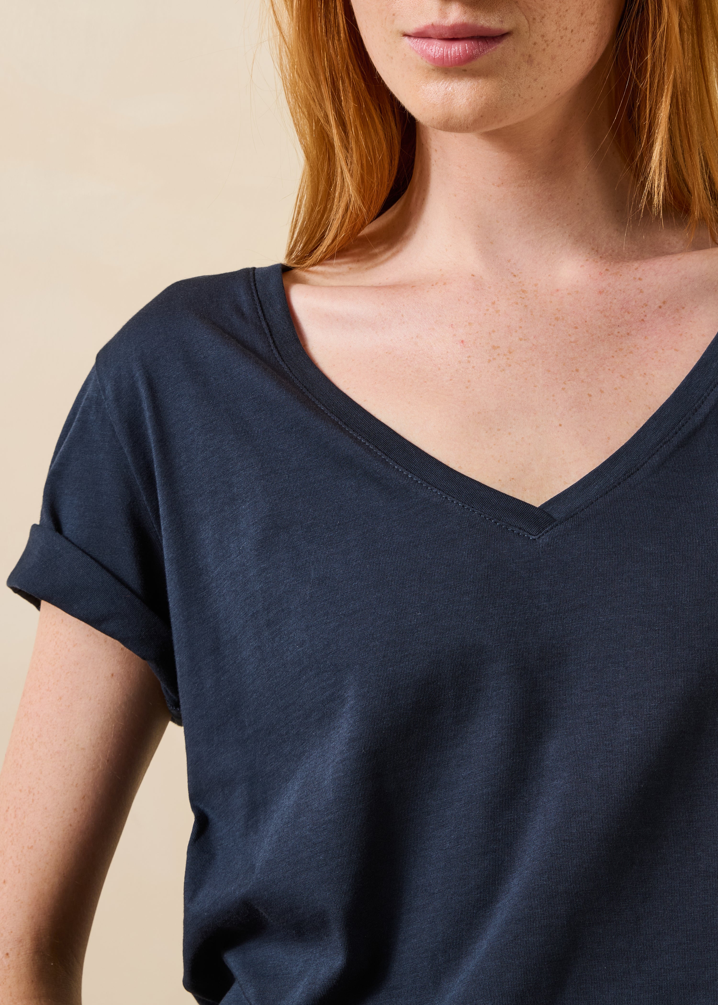 T-shirt oversize azul-marinho escuro mangas curtas