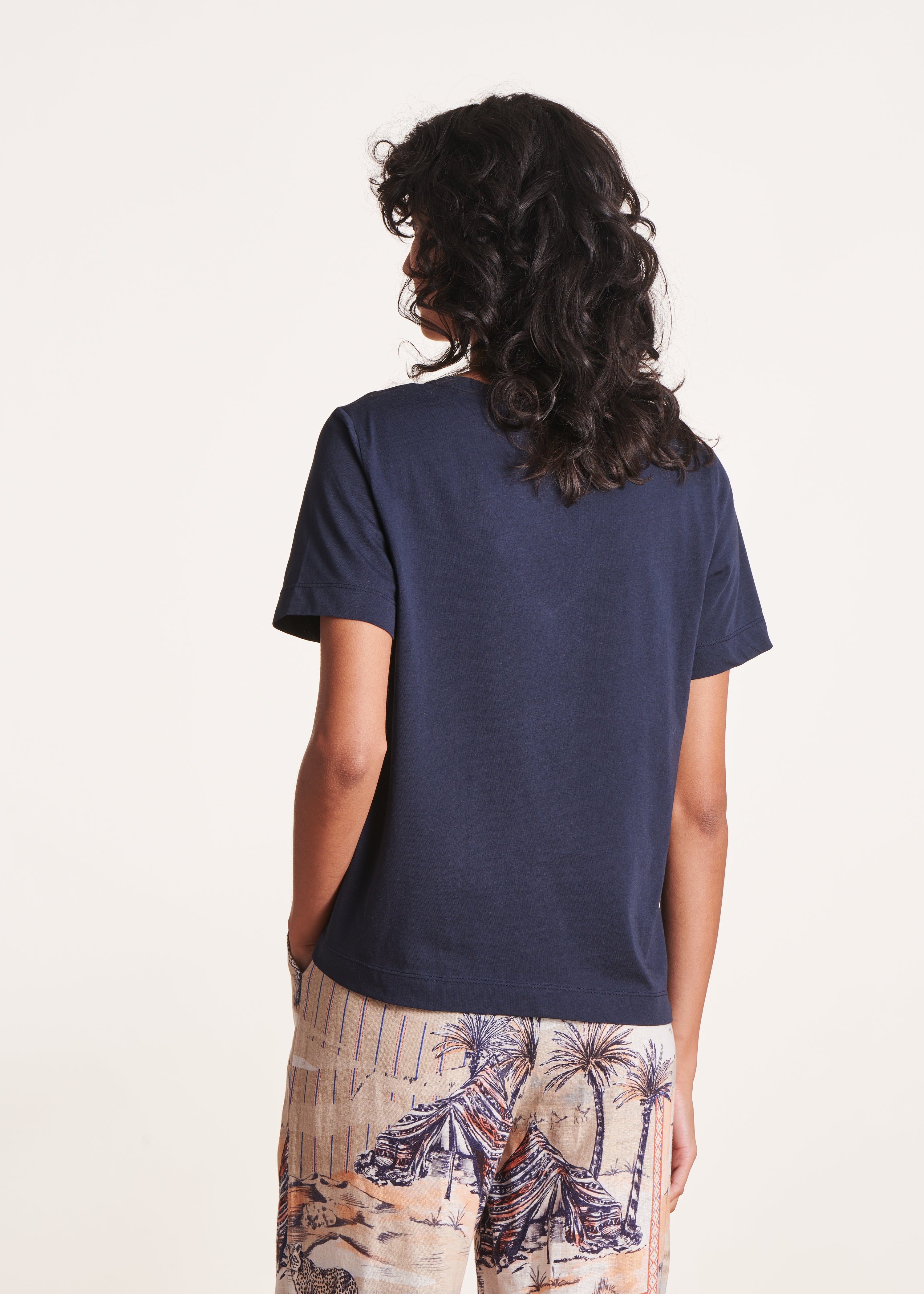 Dark navy oversized short-sleeve T-shirt