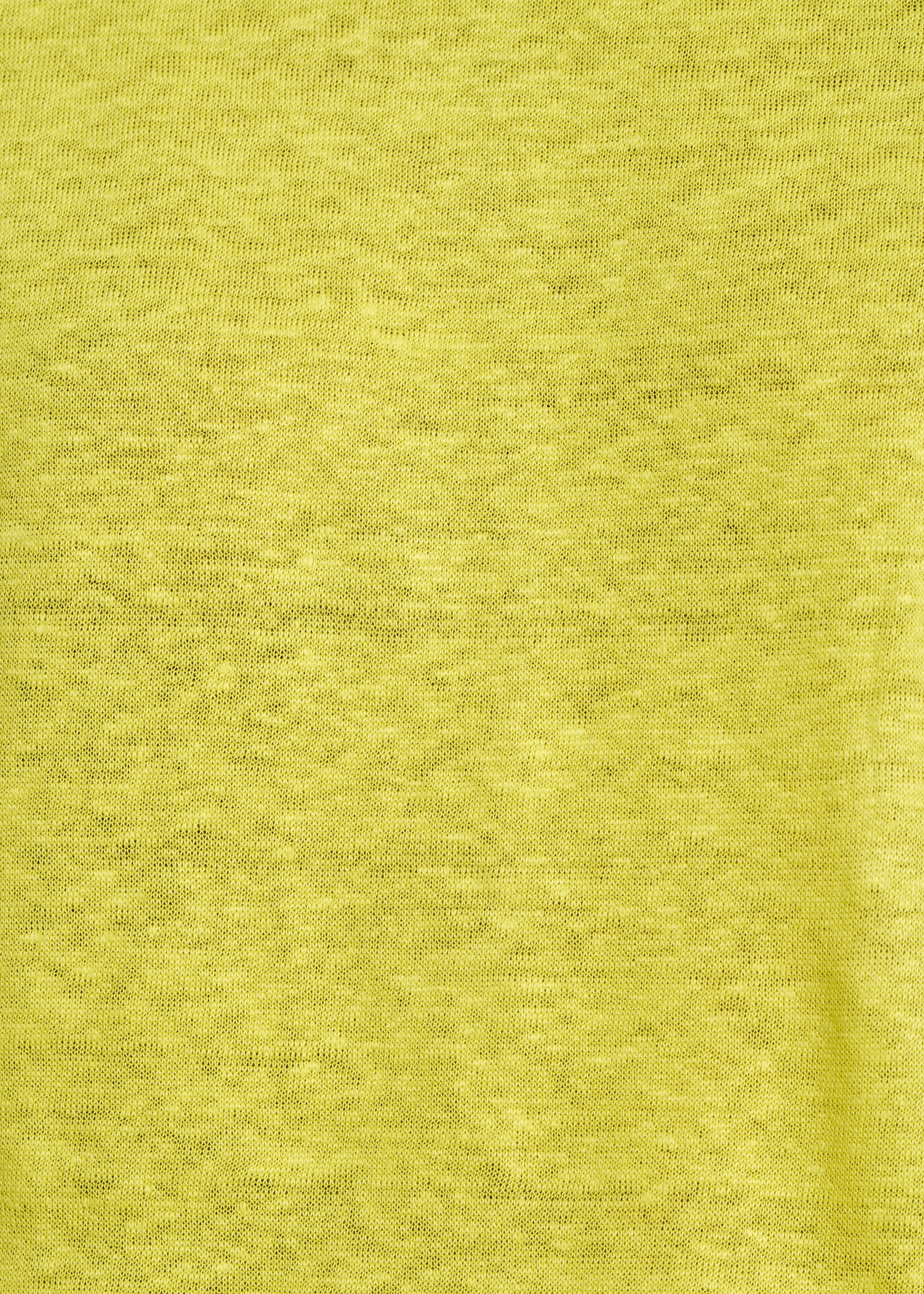 Straight T-shirt in lime green linen jersey