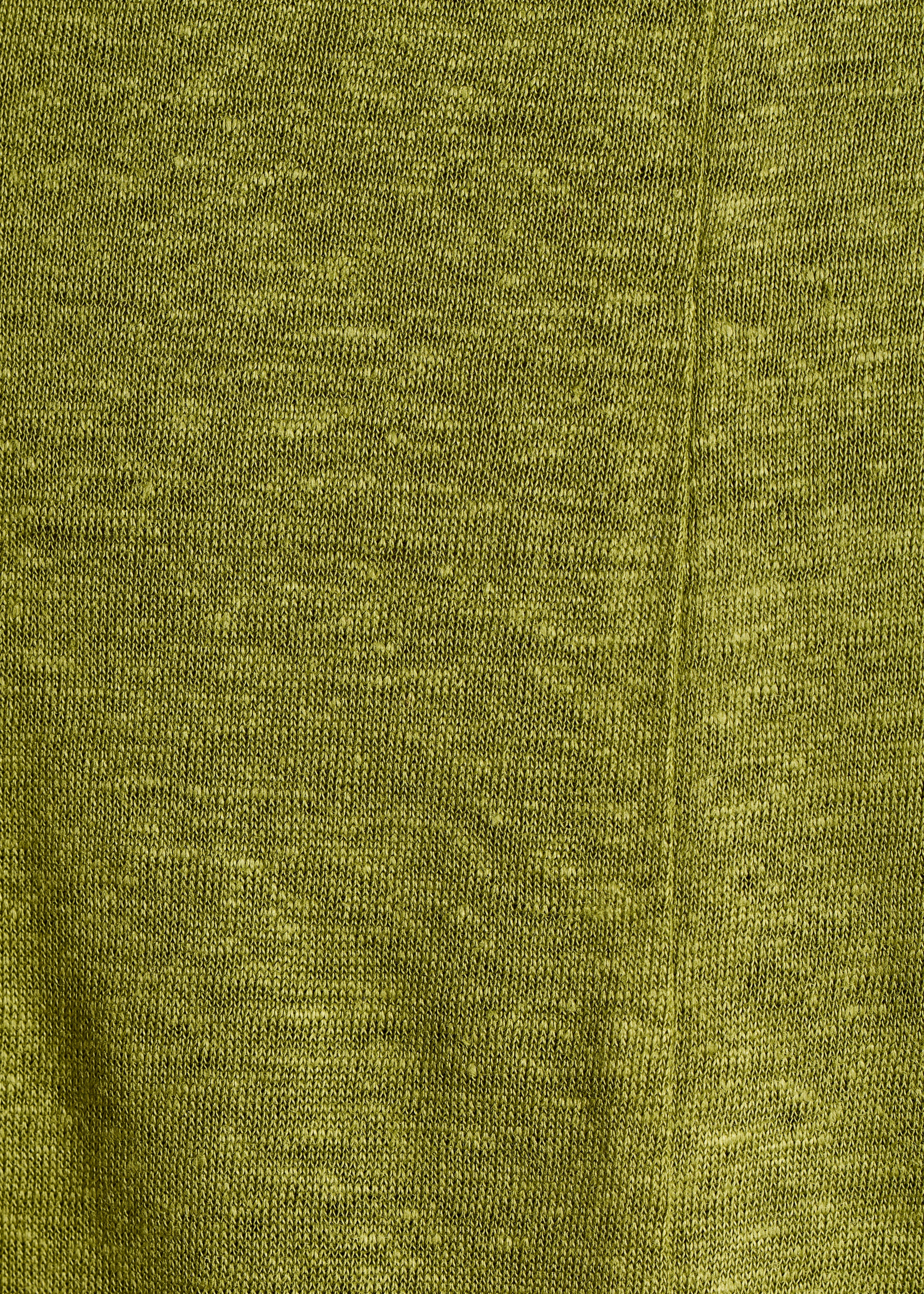 Gerades T-Shirt aus Leinenjersey in Olivgrün