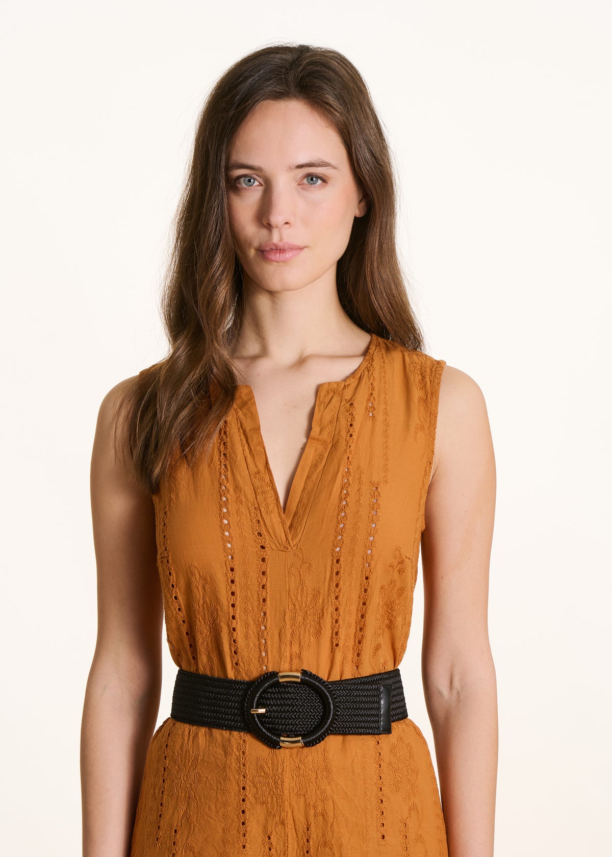Ceinture noire élastiquée boucle ovale