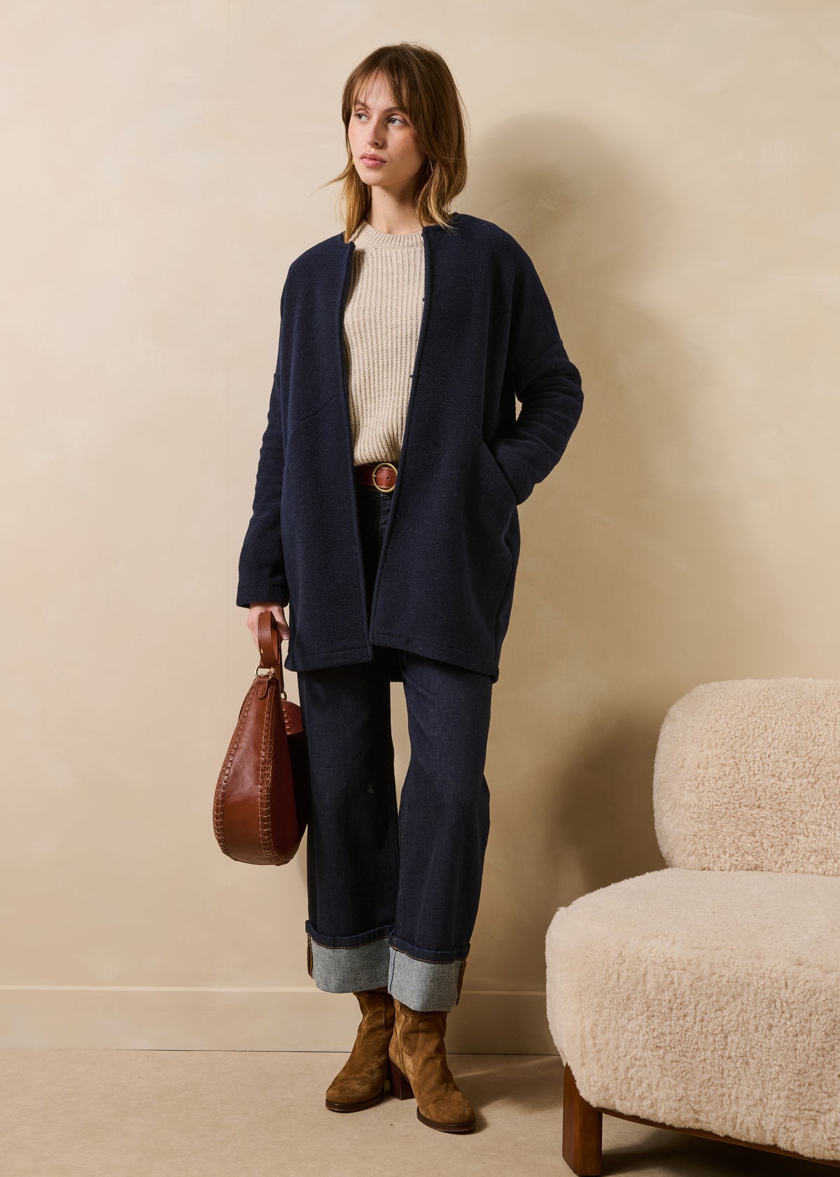 Manteau bleu marine - Caviari