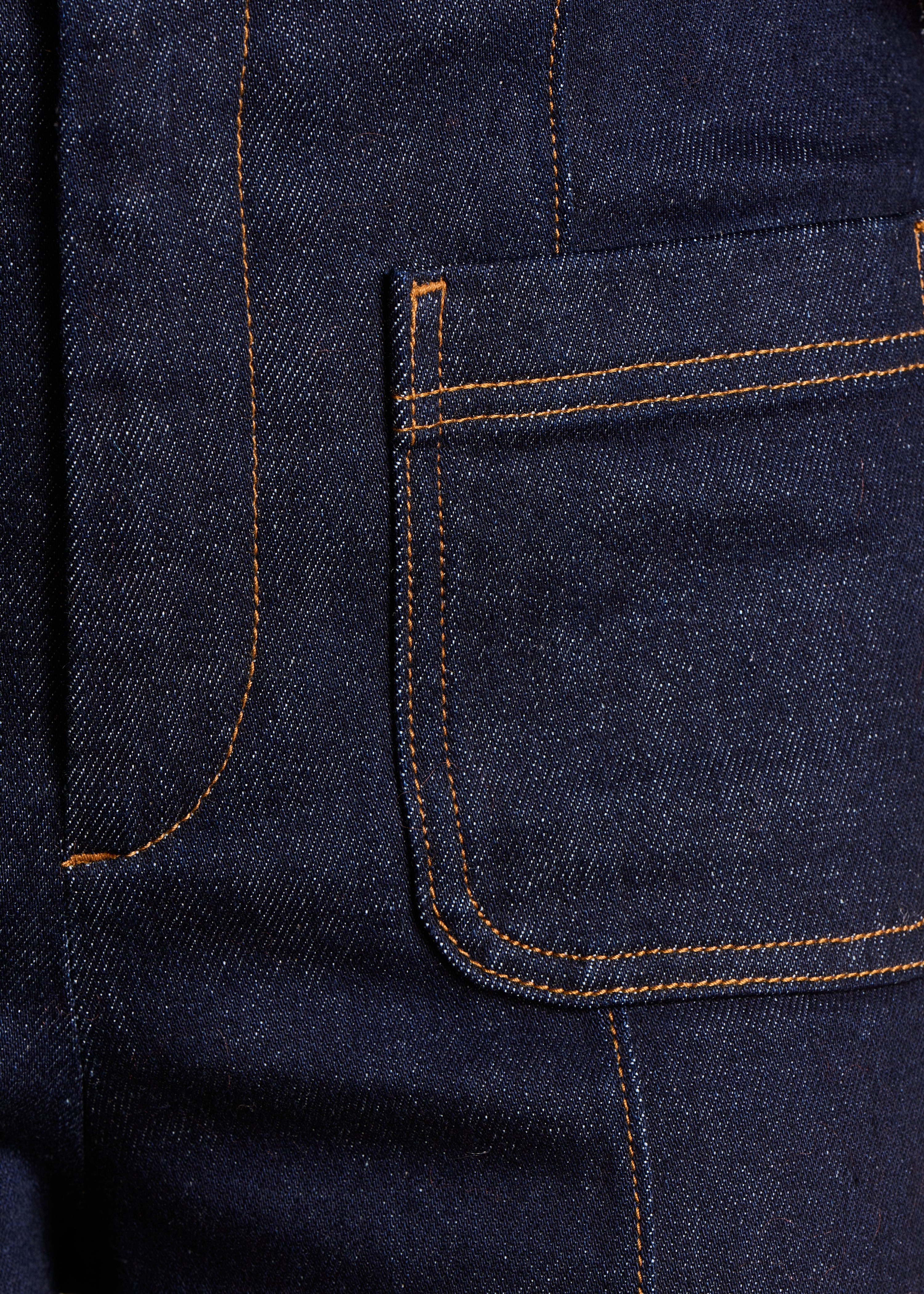 High-waisted raw wide-leg jeans in organic cotton