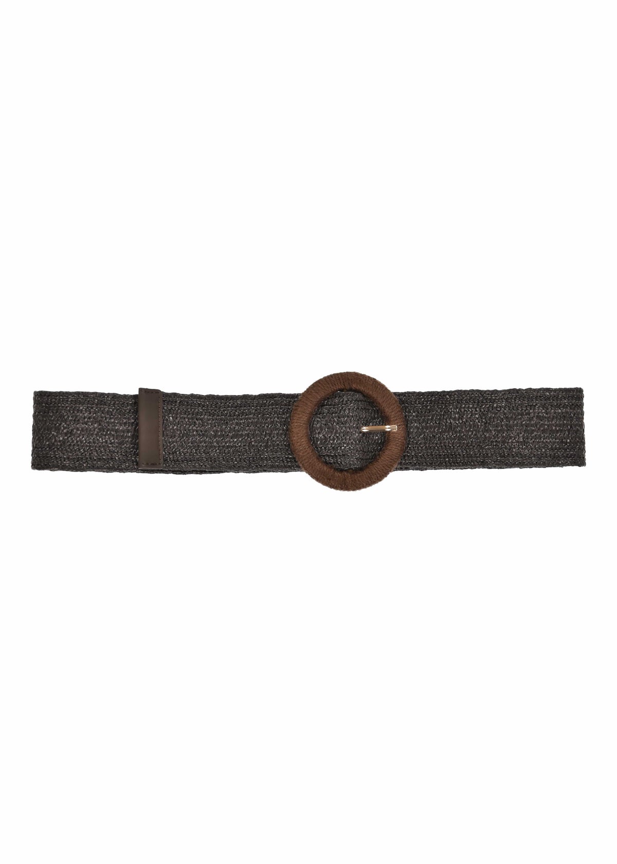 Ceinture textile marron élastiquée