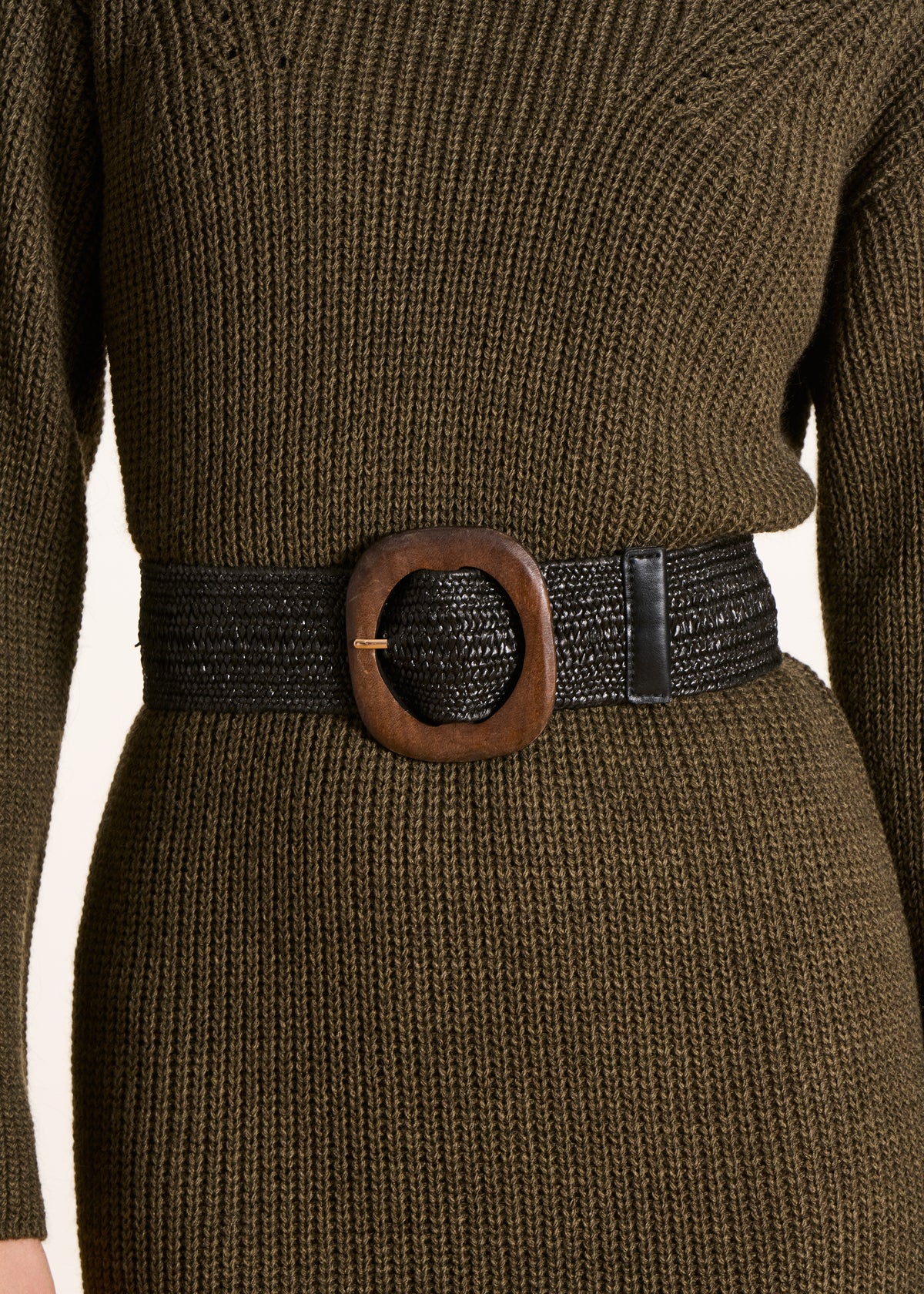 Ceinture large noire élastiquée