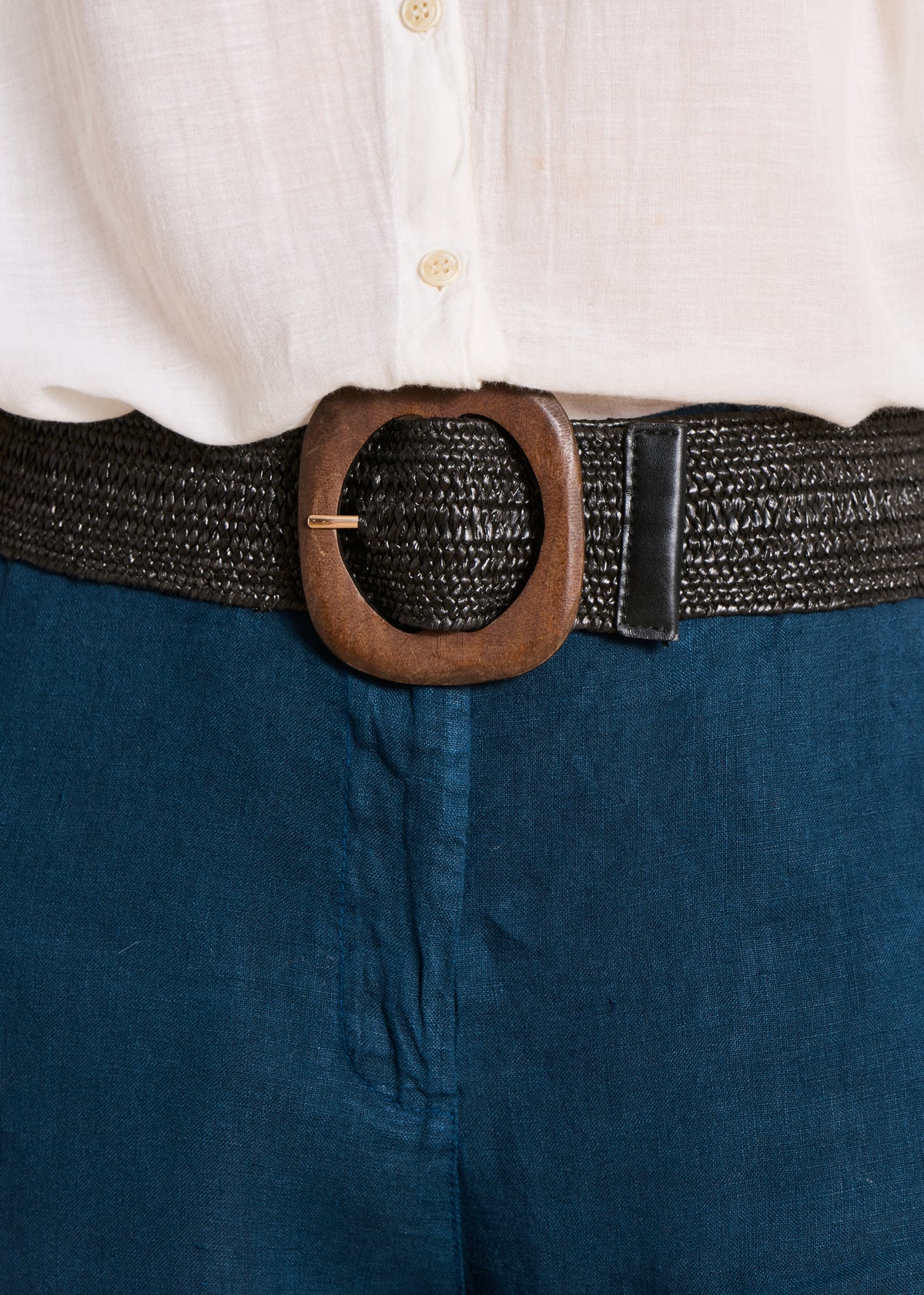 Ceinture large noire élastiquée