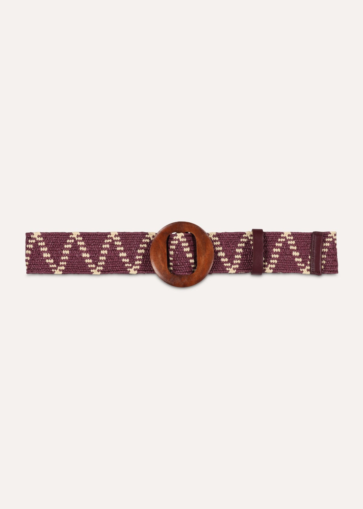 Ceinture élastique violette boucle en bois