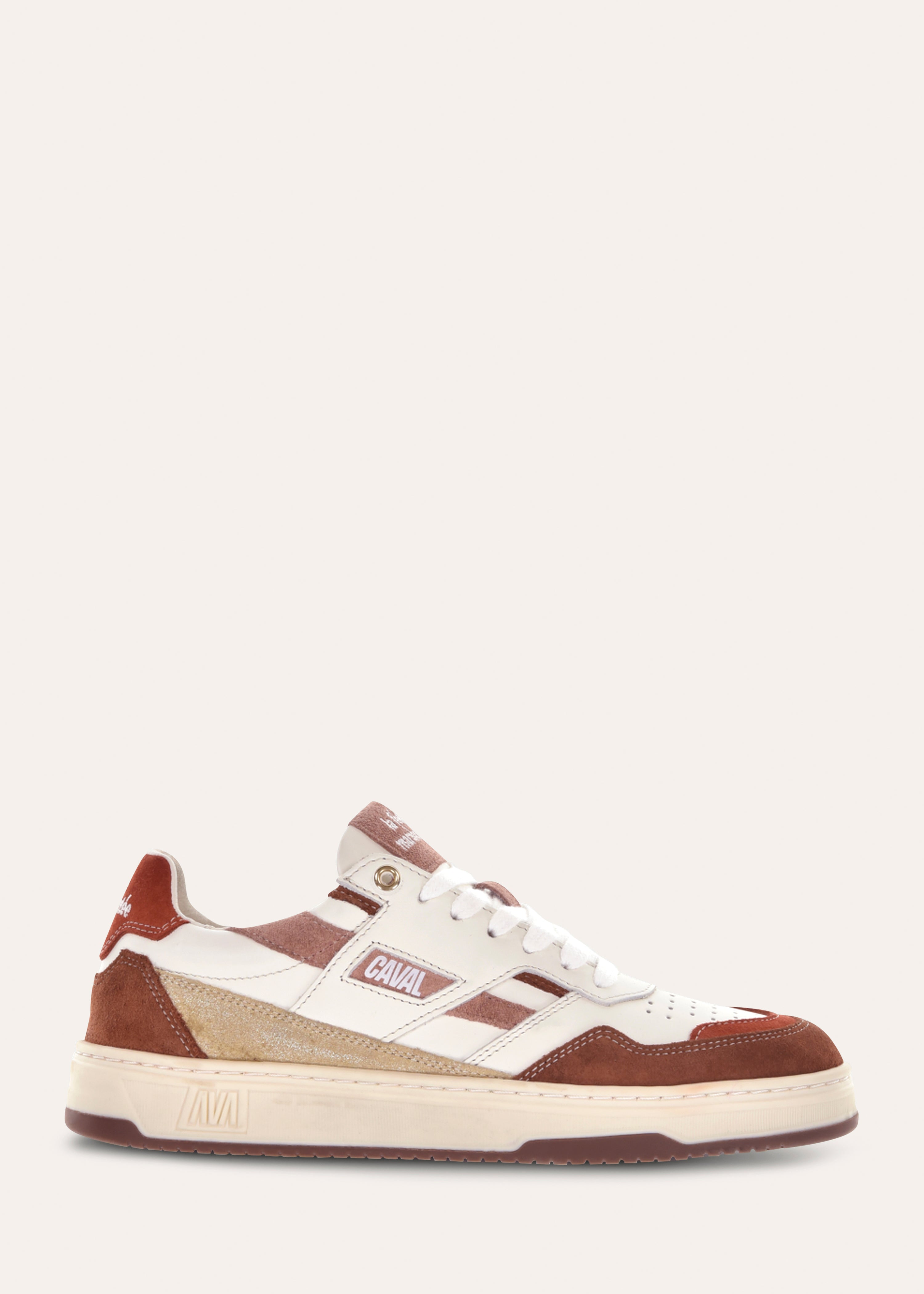 Asymmetrische rote Leder-Sneaker