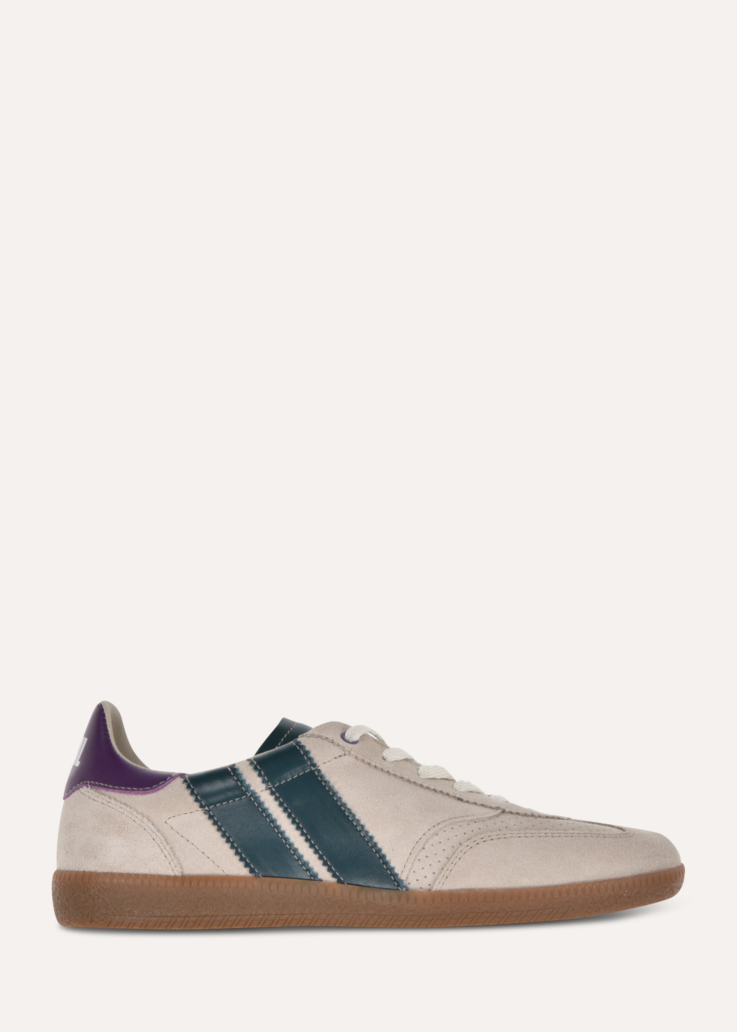 Asymmetrische beige Leder-Sneaker