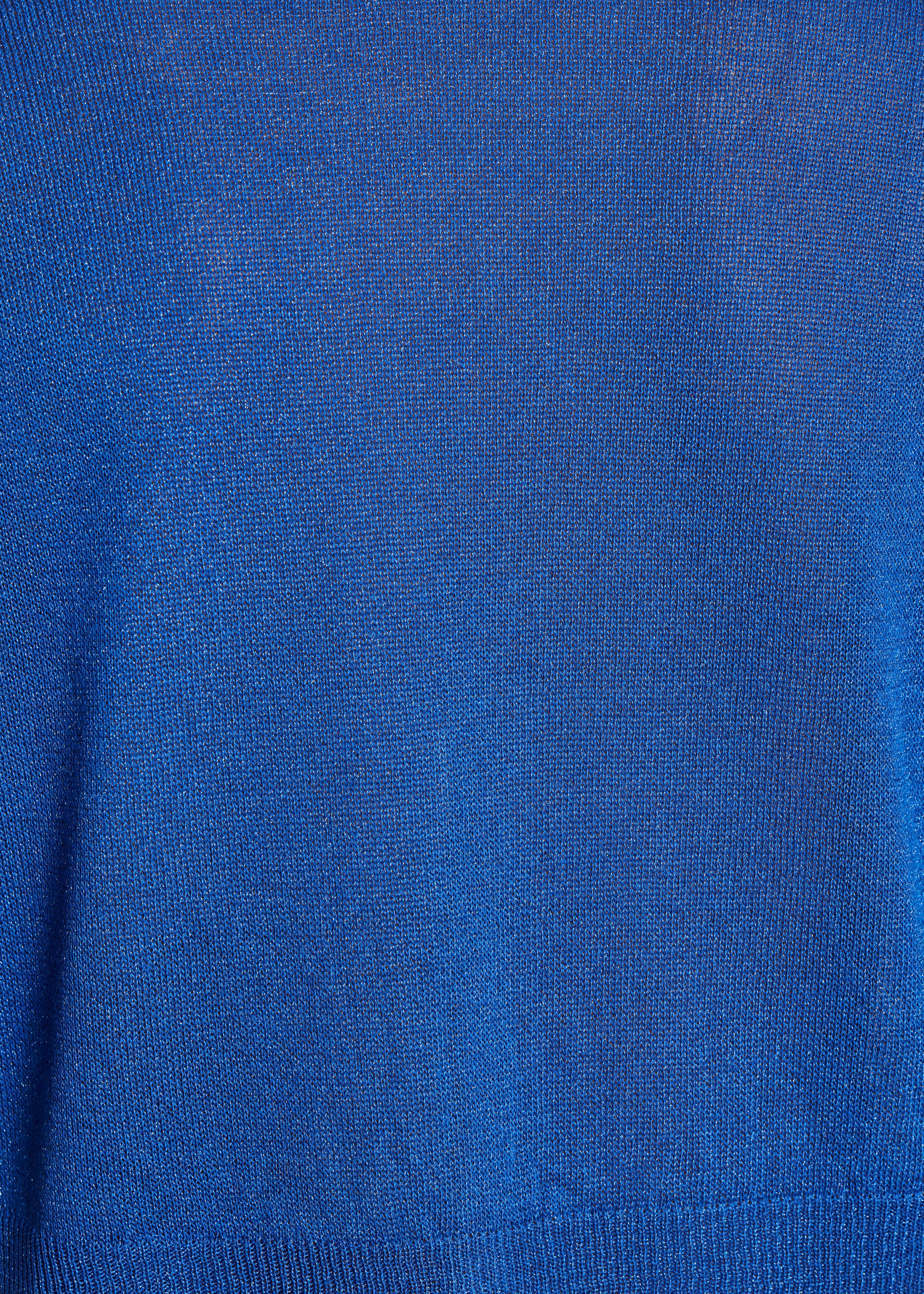 Kurze königsblaue Weste mit V-Ausschnitt