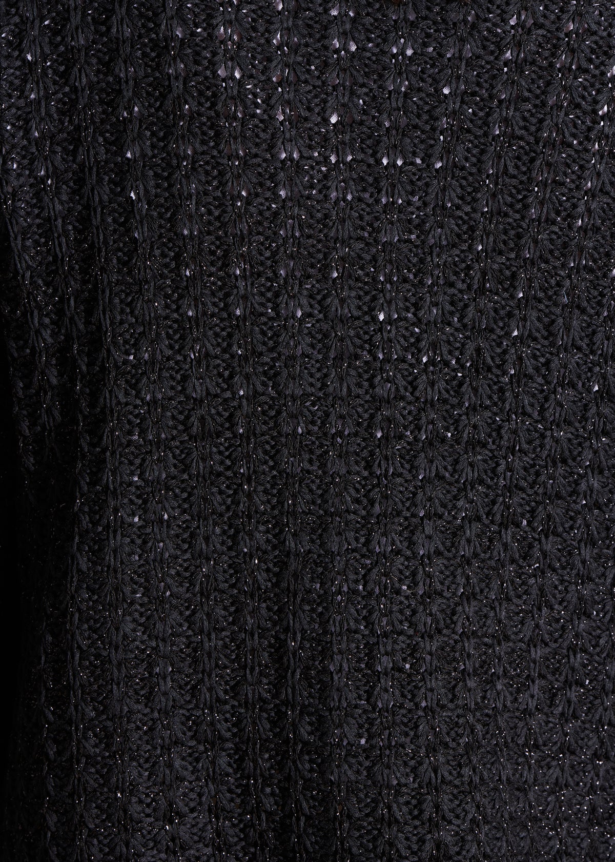 Gilet noir court à manches longues en maille irisée