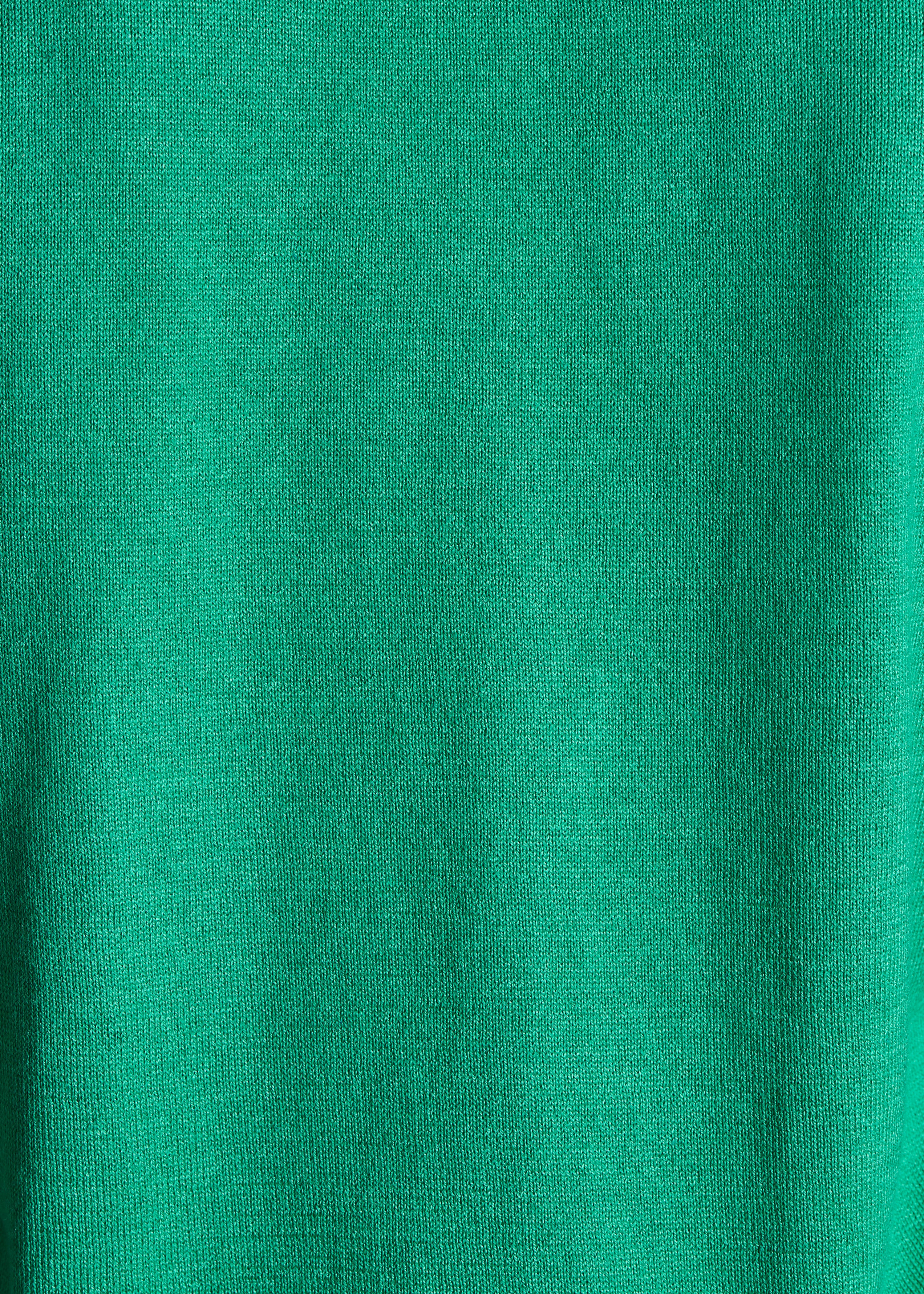 Kort groen vest met 3/4-mouwen en V-hals