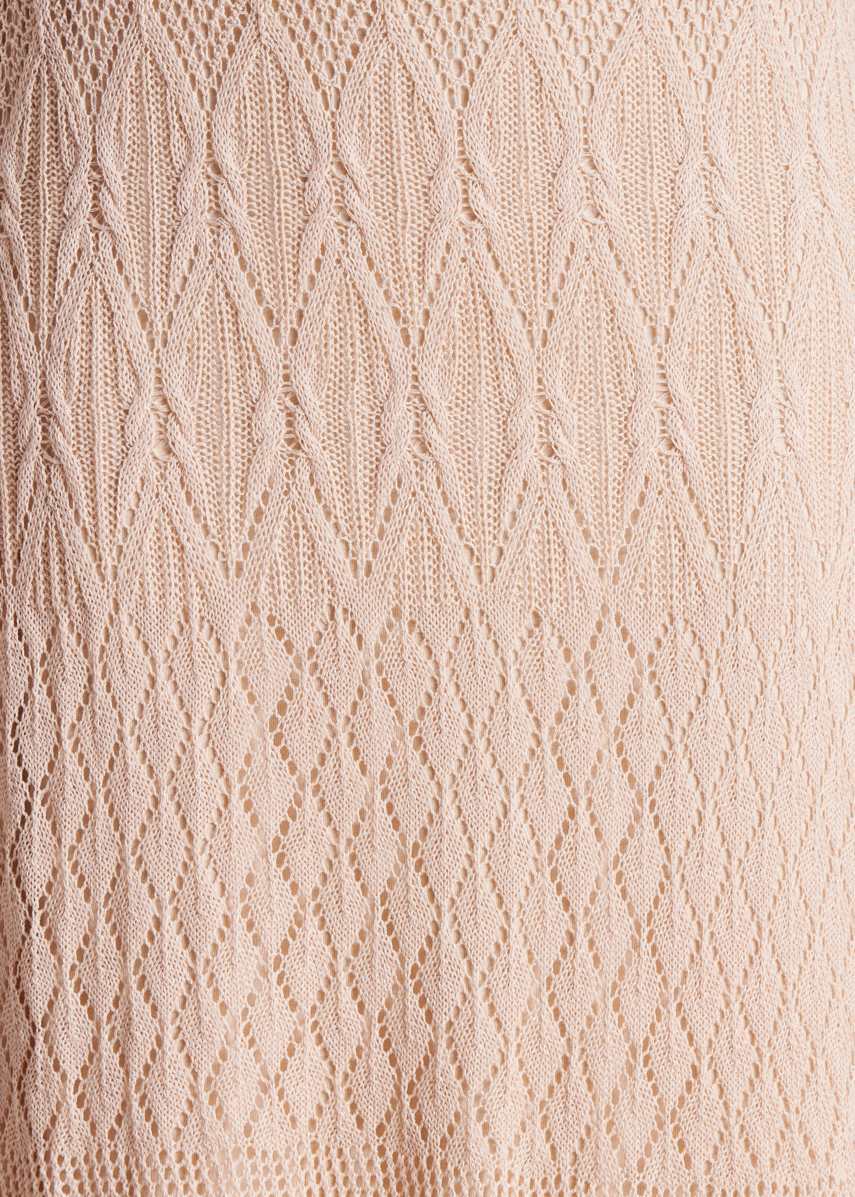 Jupe beige mi-longue en maille crochet