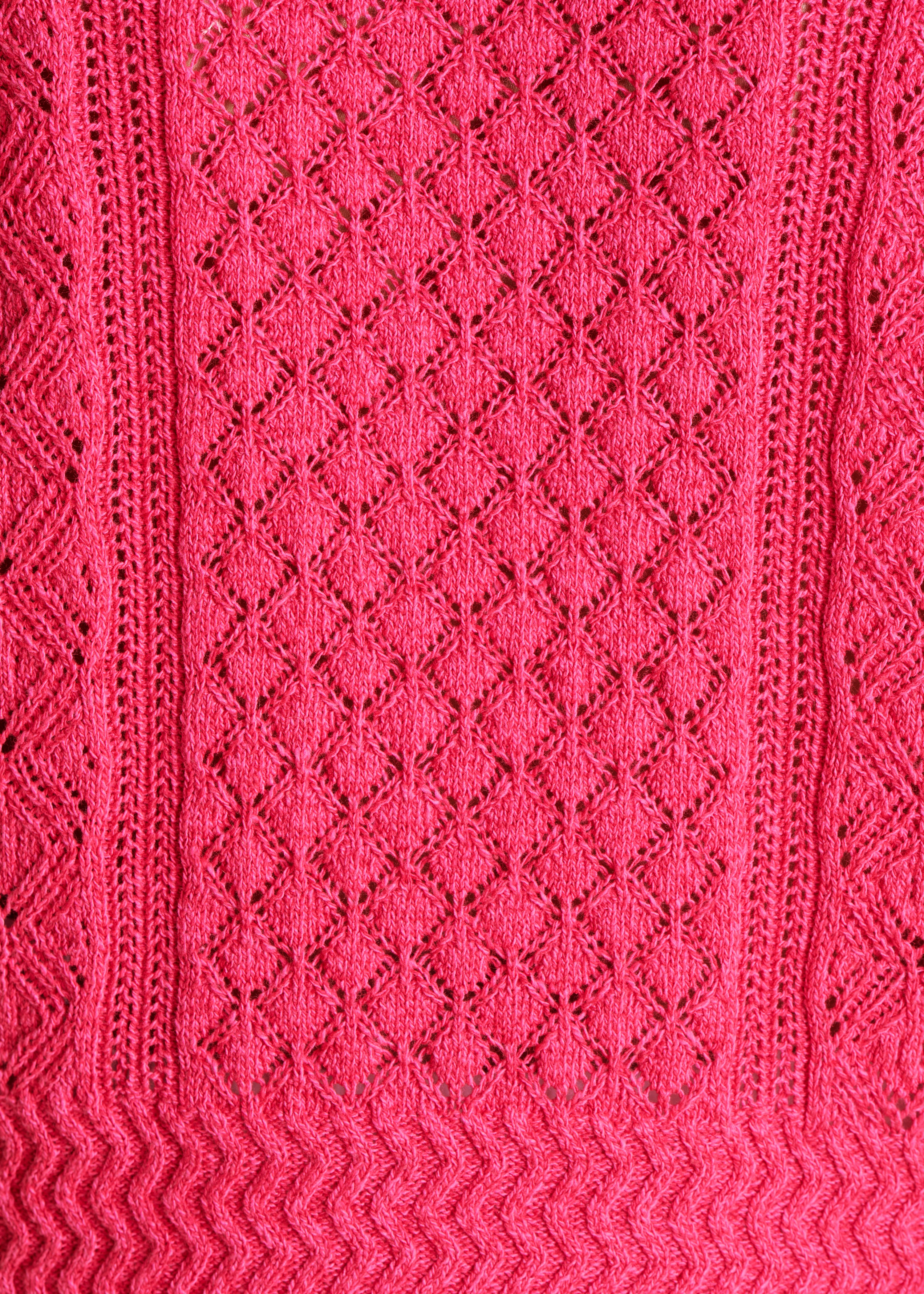 Pull rose fuchsia à manches courtes et col rond
