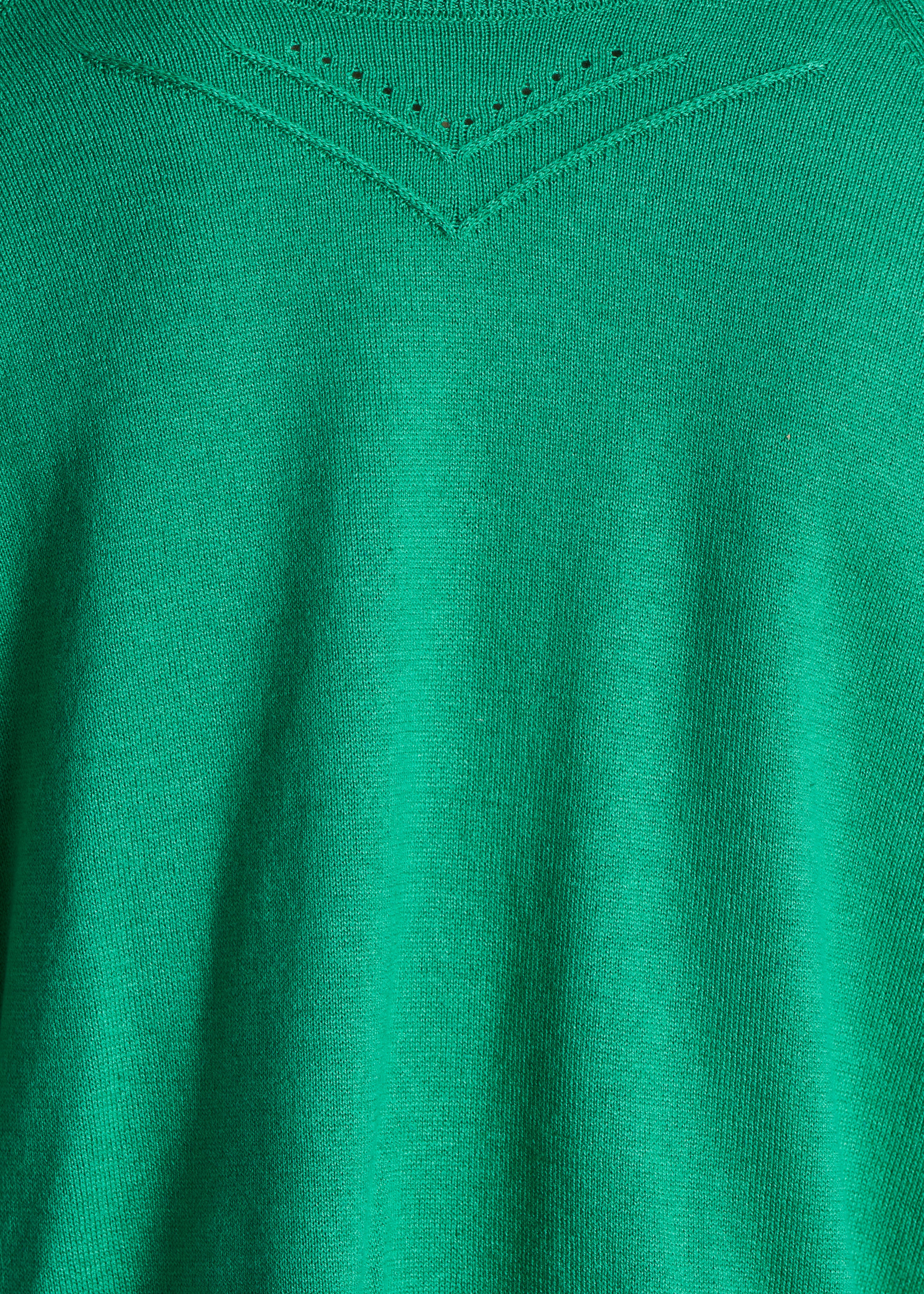 Grüner Oversize-Pullover mit 3/4-Ärmeln