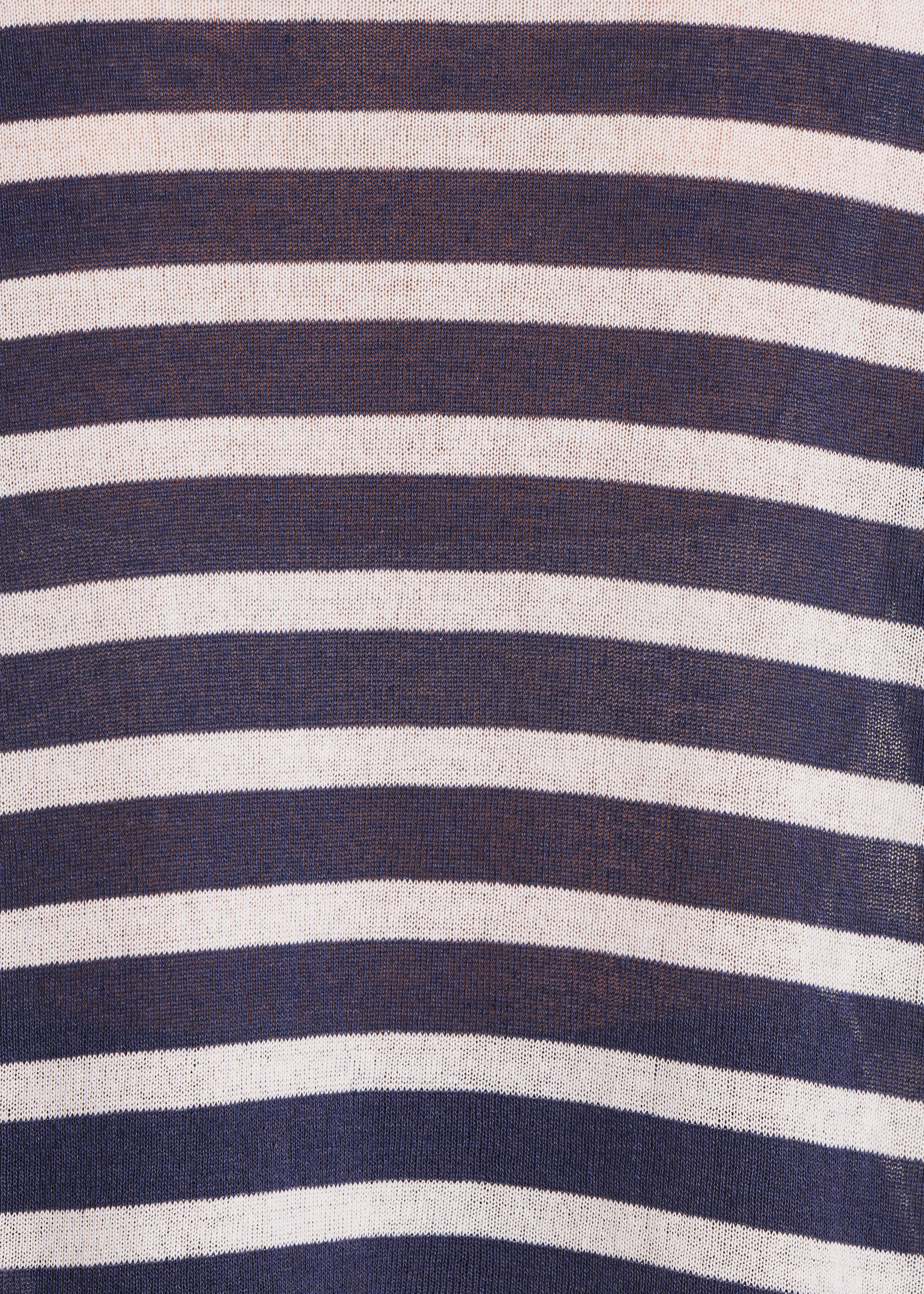 Pull bleu marine rayé ample en maille fine