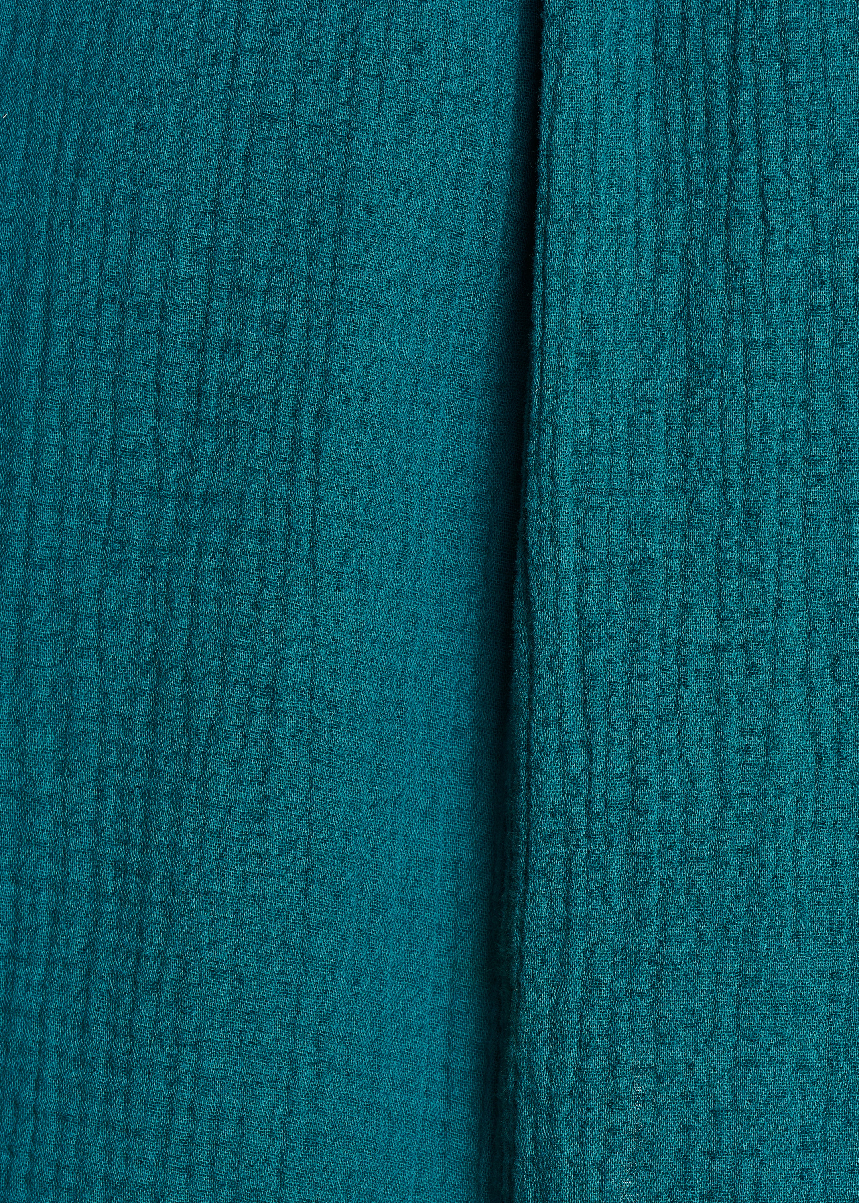 Robe courte bleu canard en gaze de coton biologique