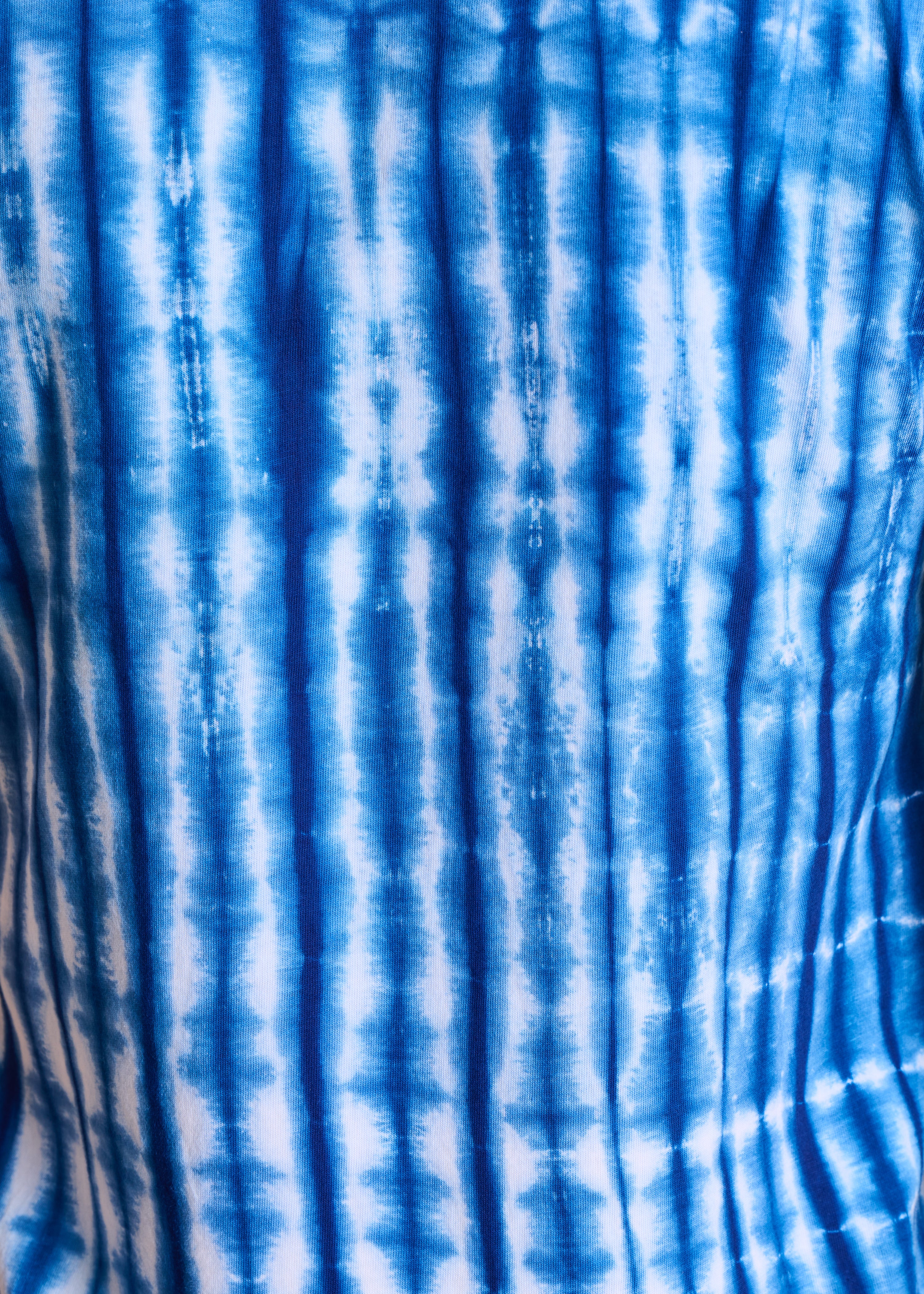 T-shirt bleu manches courtes en coton à imprimé tie & dye