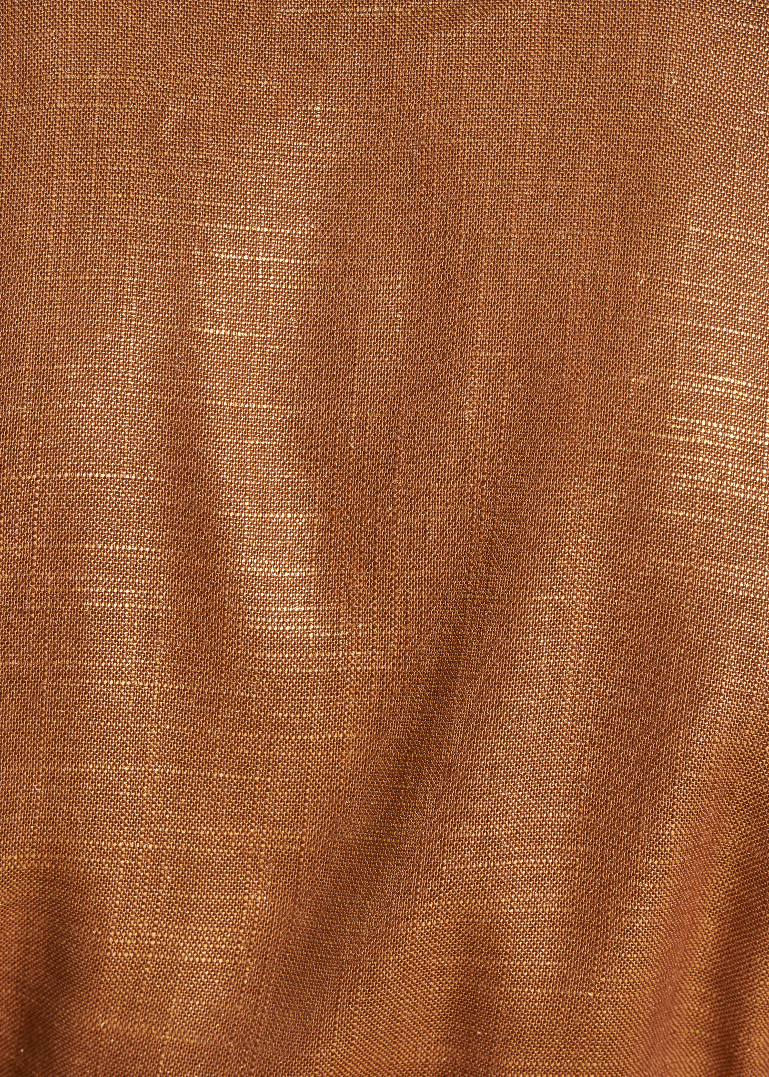 Bronzene Kimonojacke aus foliertem Leinen