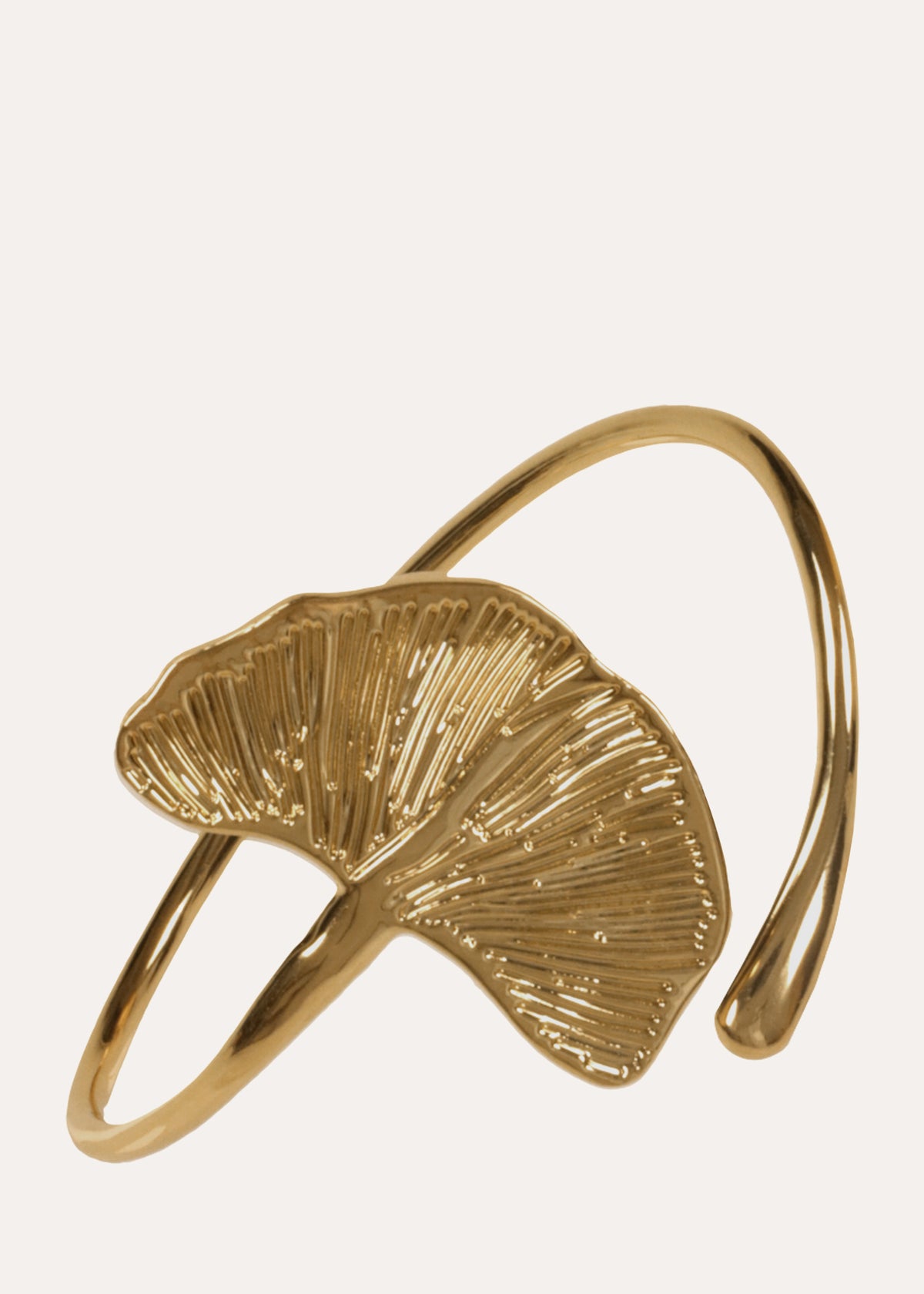 Bracelet jonc doré fleur de ginko