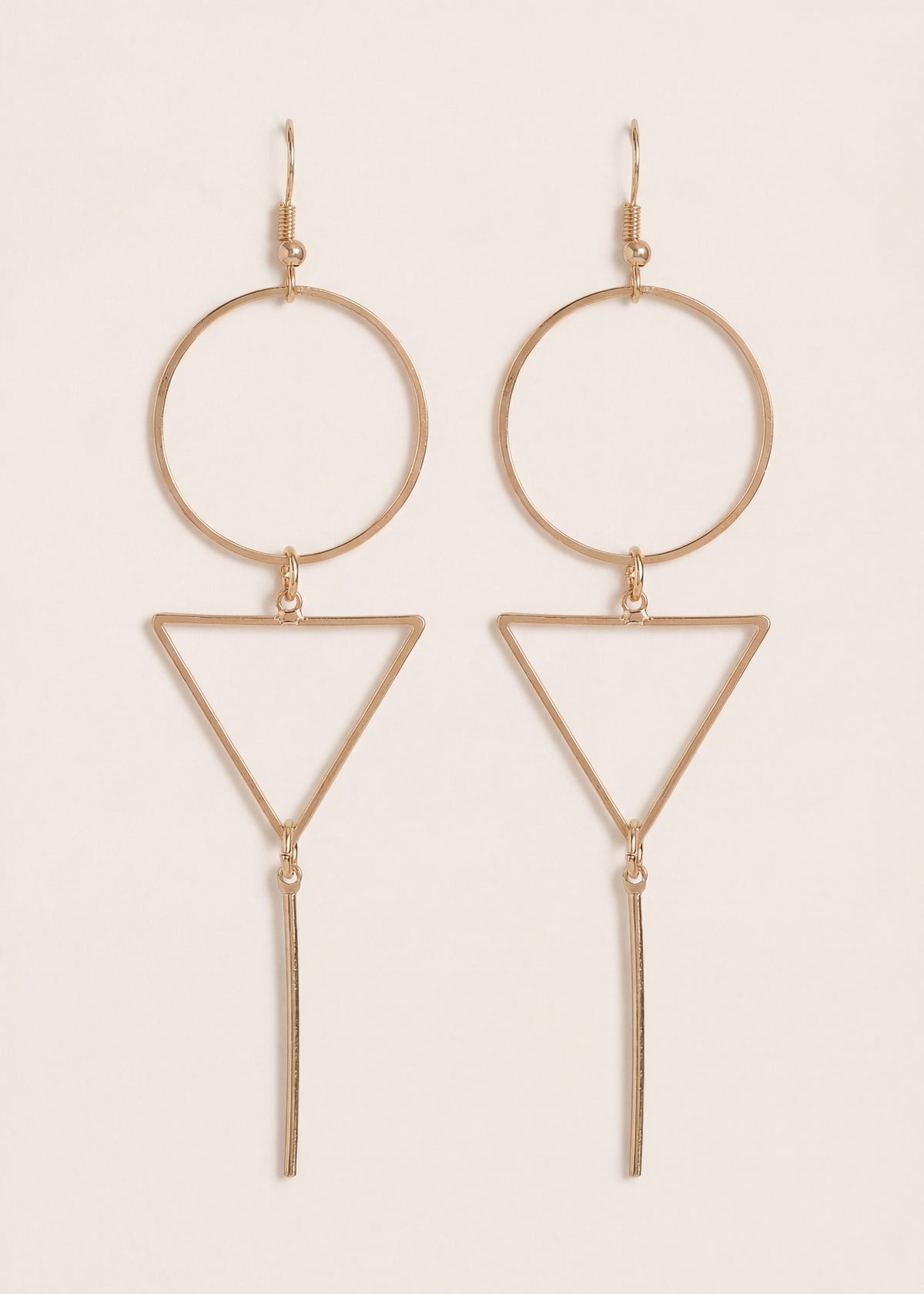 Boucles d'oreilles pendantes dorées géométriques