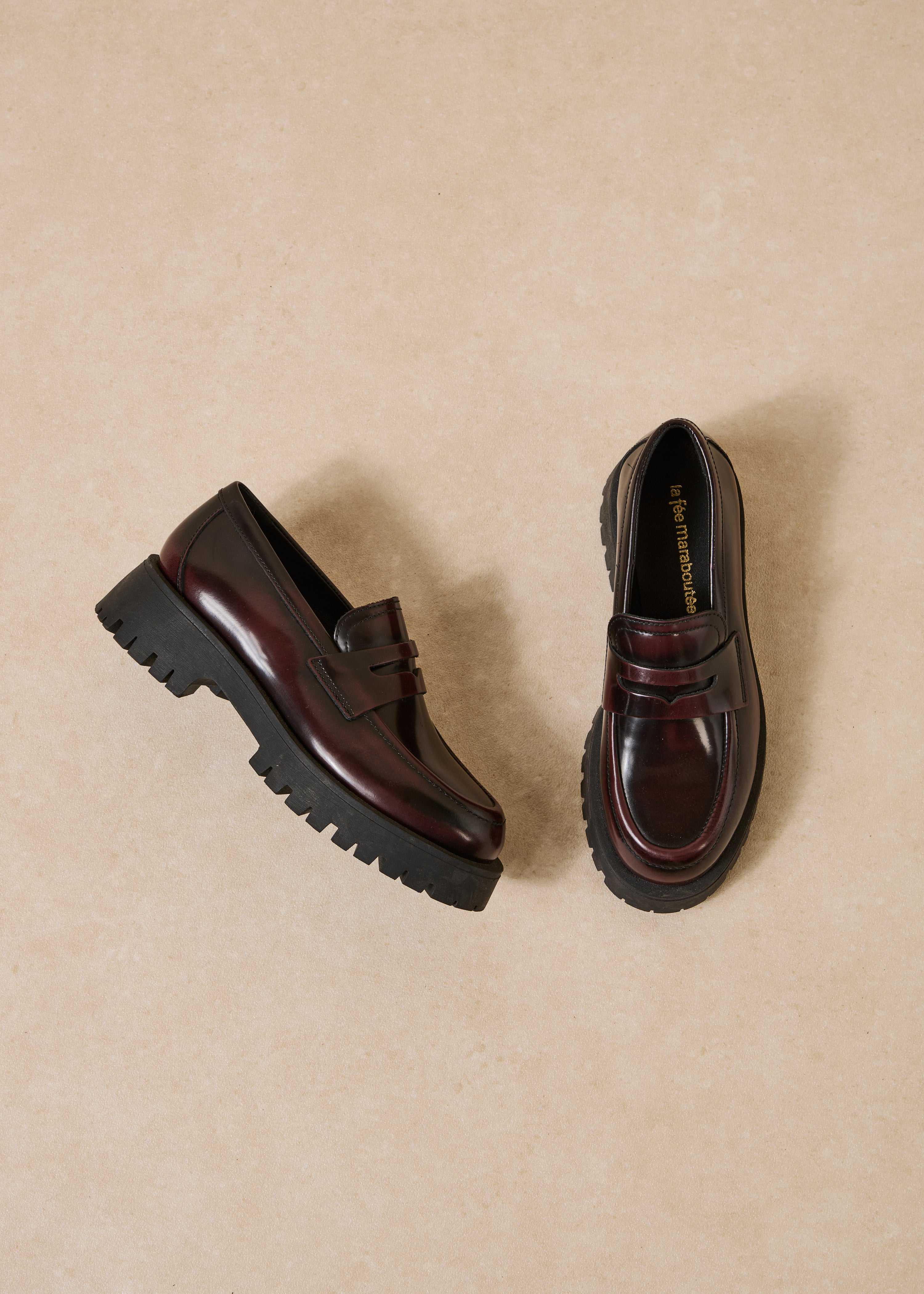 Bordeaux leather loafers