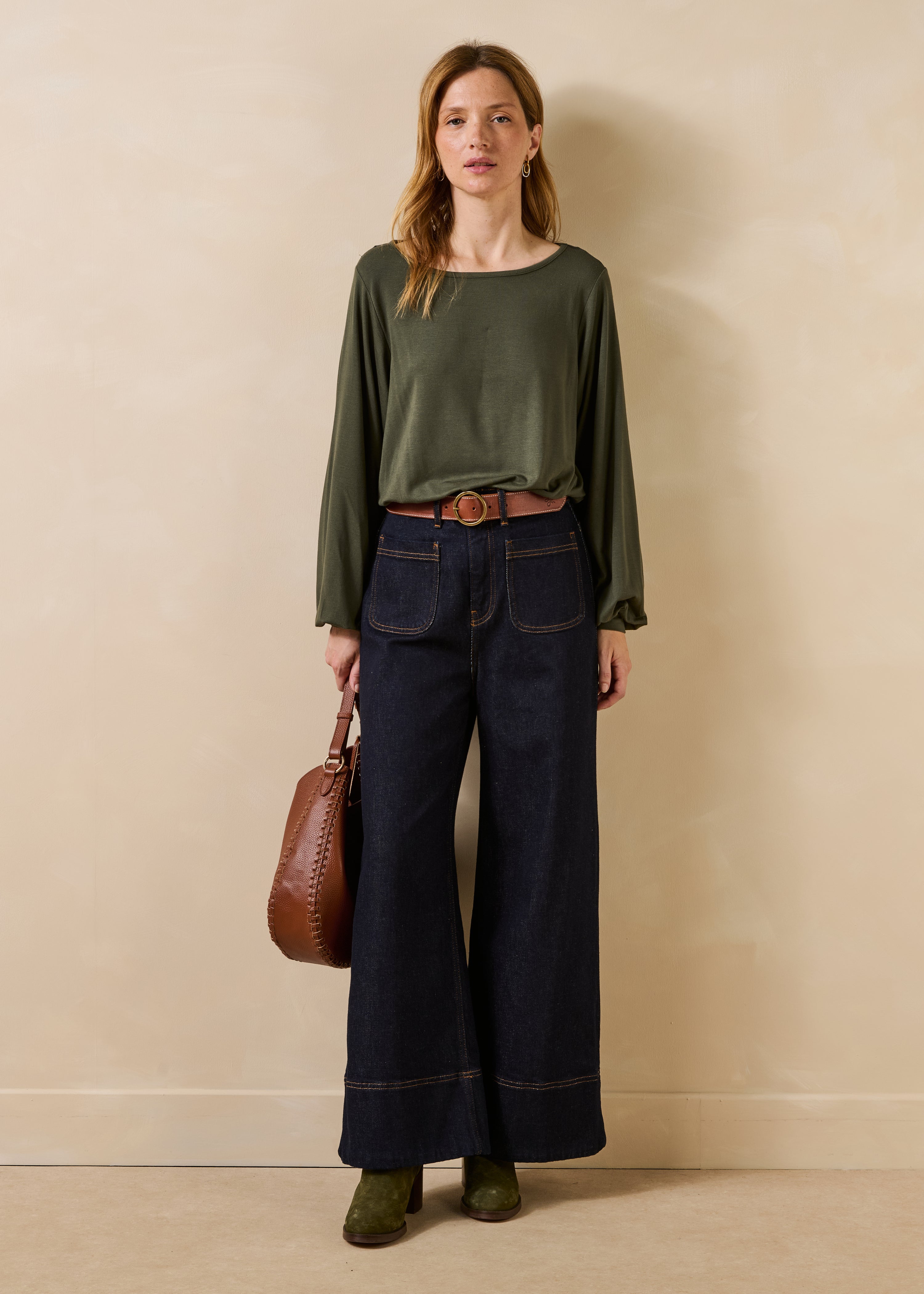 Jean large brut en coton biologique