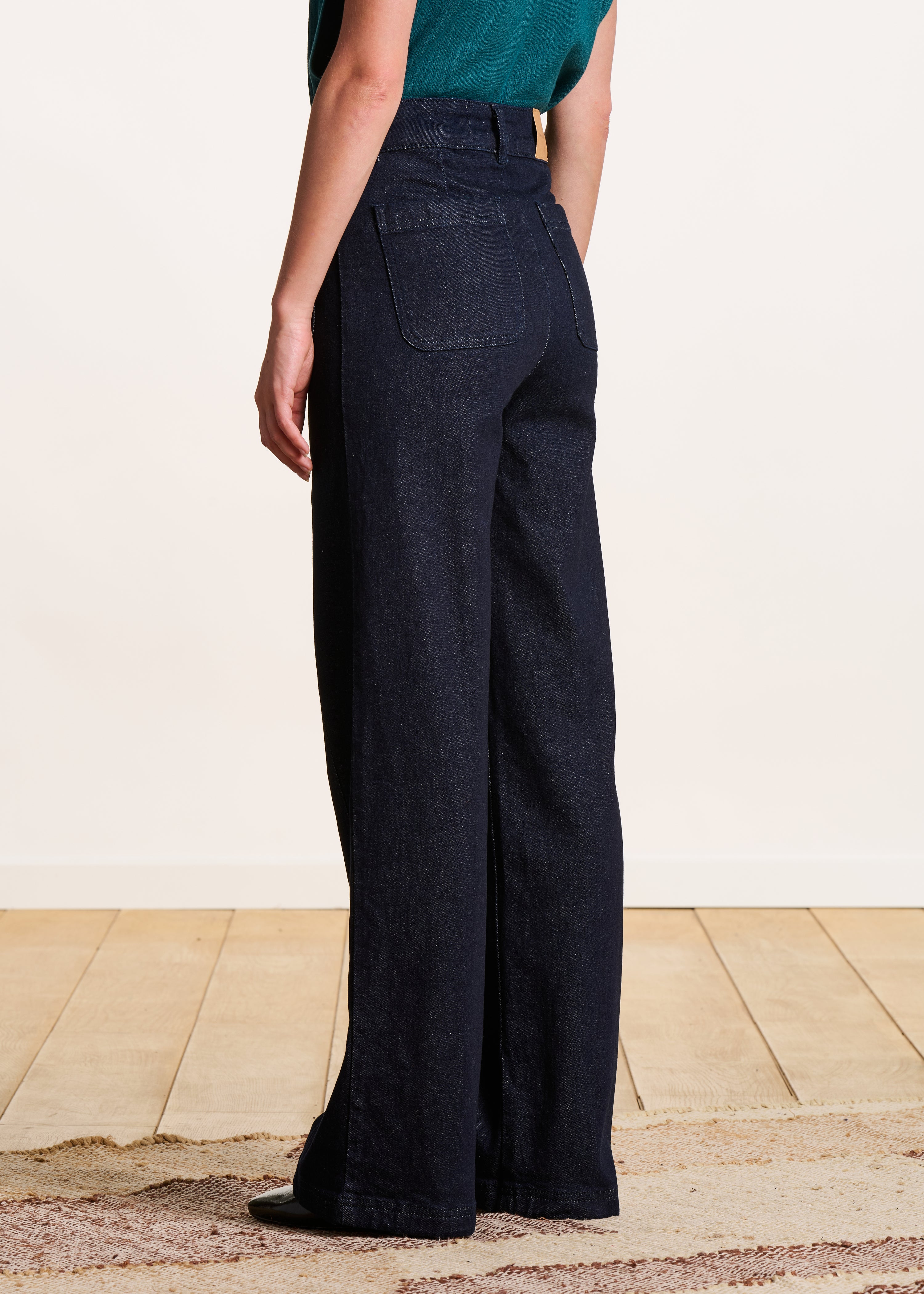Straight-leg wide-leg jeans in organic cotton
