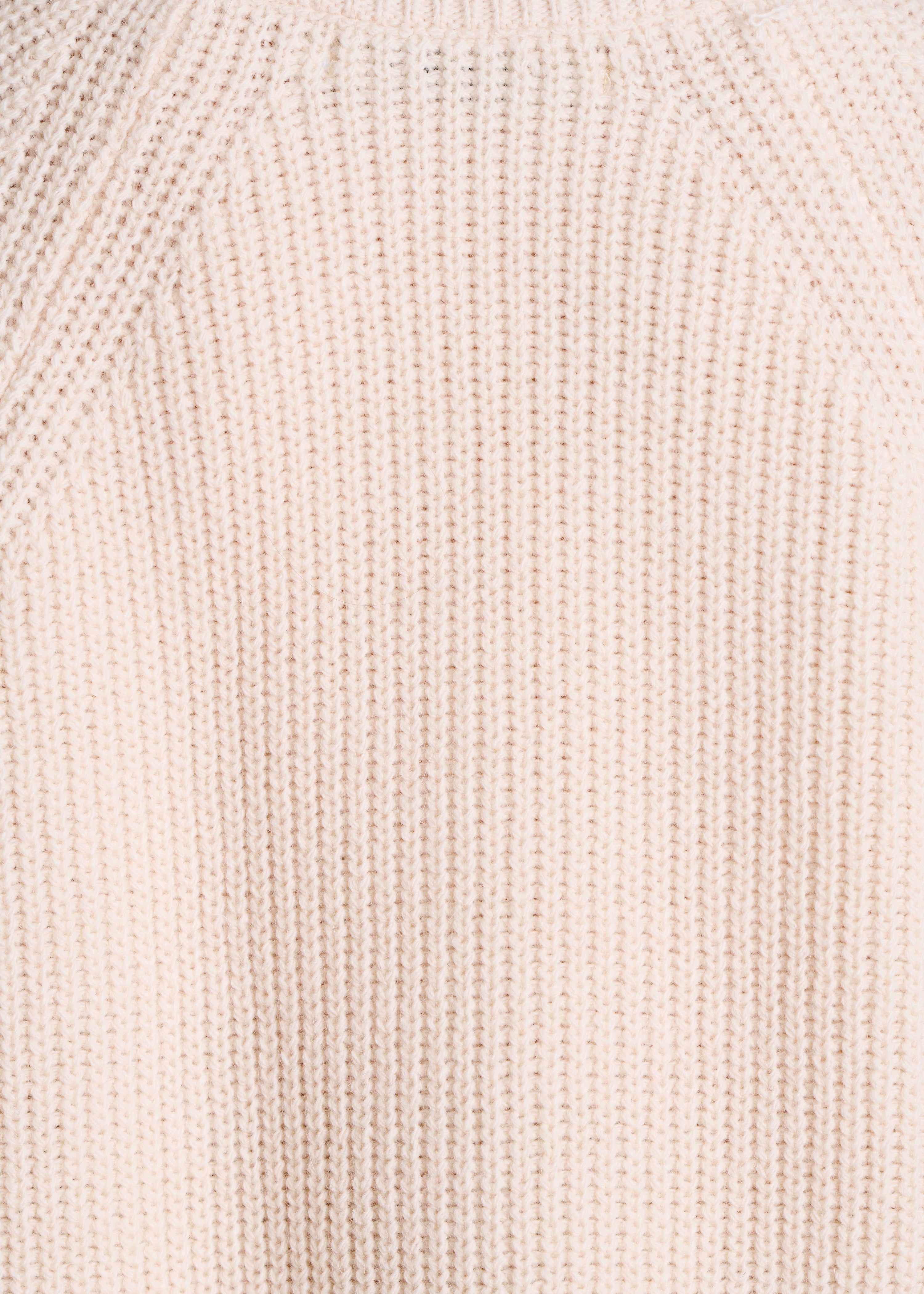 Pull écru mit langen Ärmeln und Rundhalsausschnitt