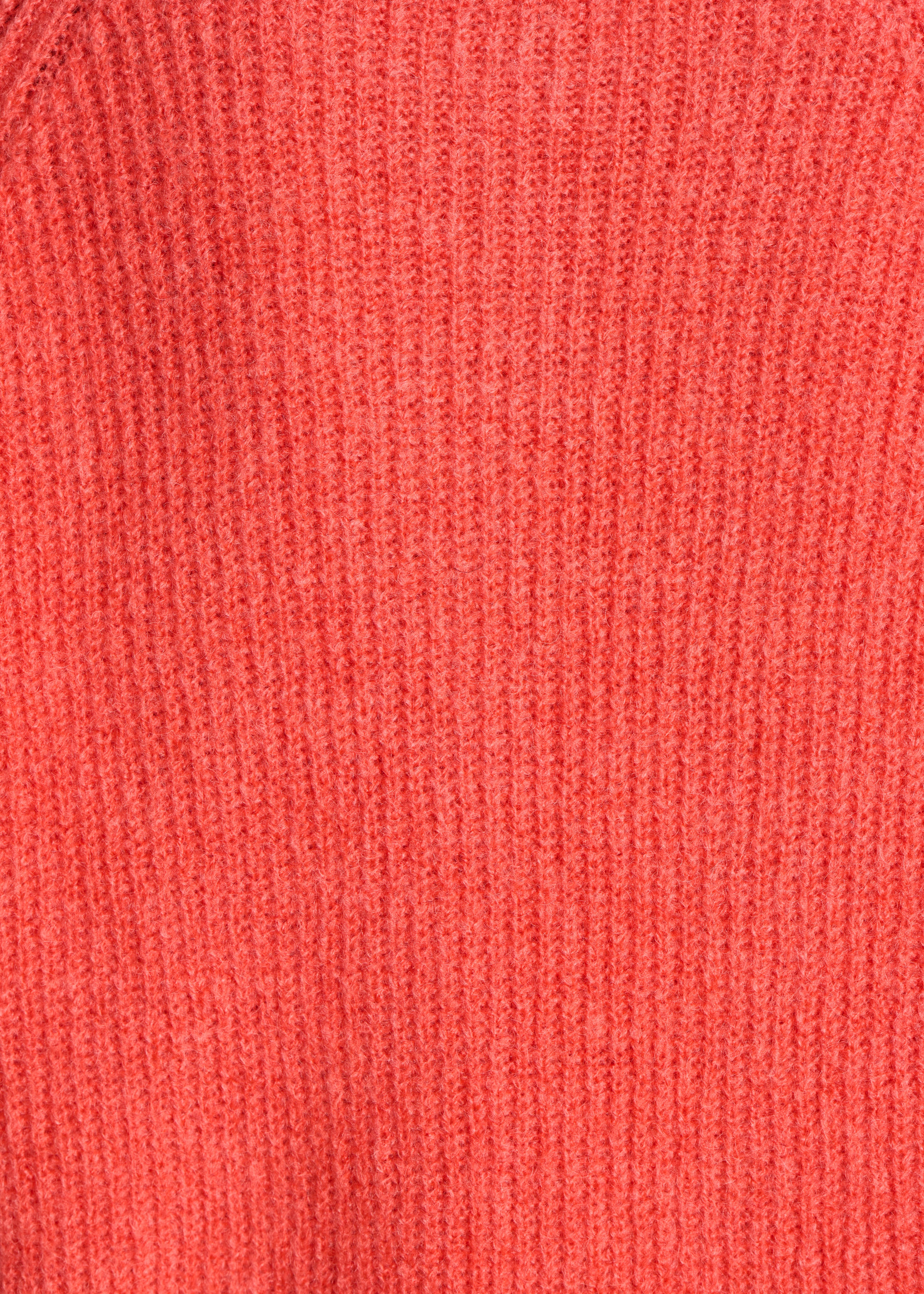Maglione corallo maniche lunghe scollo tondo maglia a coste