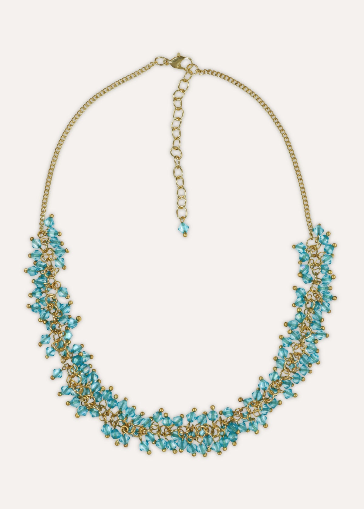 Collier ras de cou en perles de verre bleues