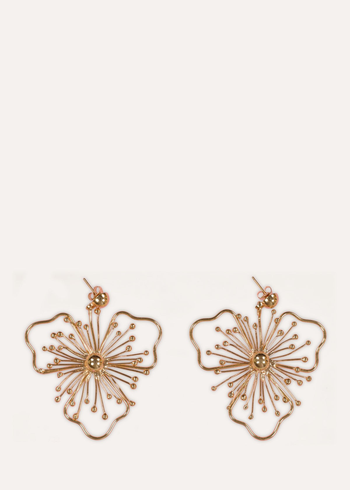 Boucles d'oreilles pendantes fleurs dorées