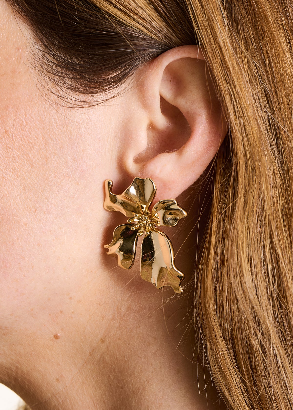 Boucles d'oreilles fleur dorées