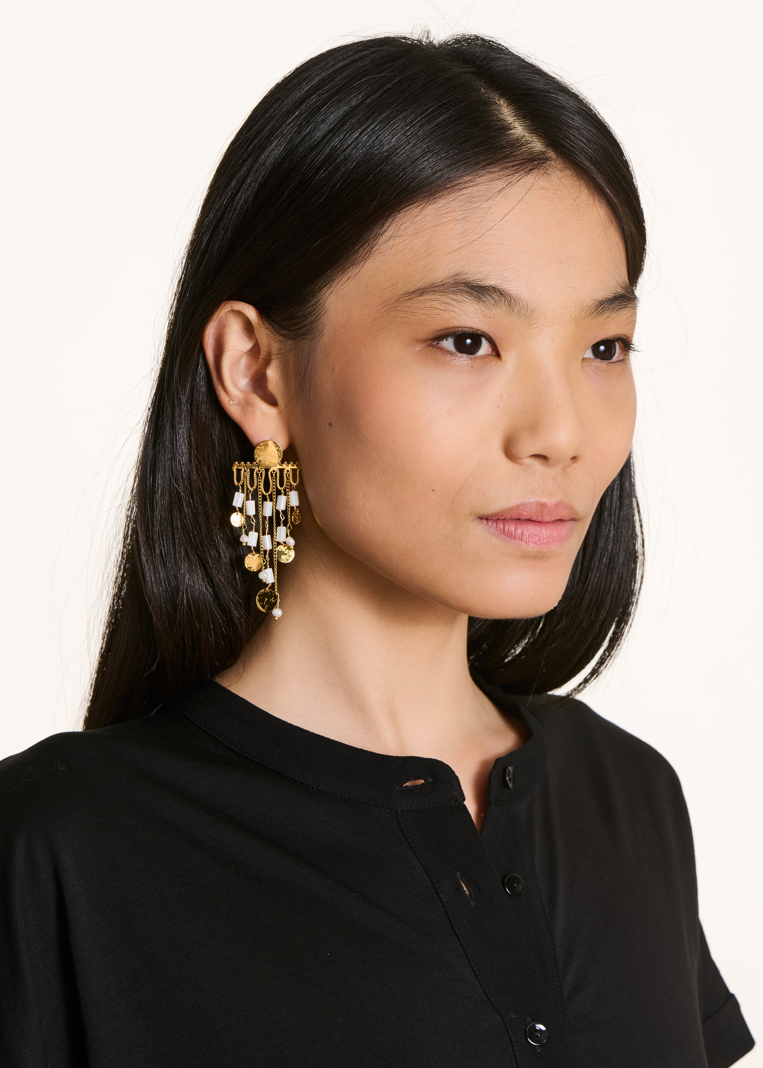Boucles d'oreilles girandoles dorées