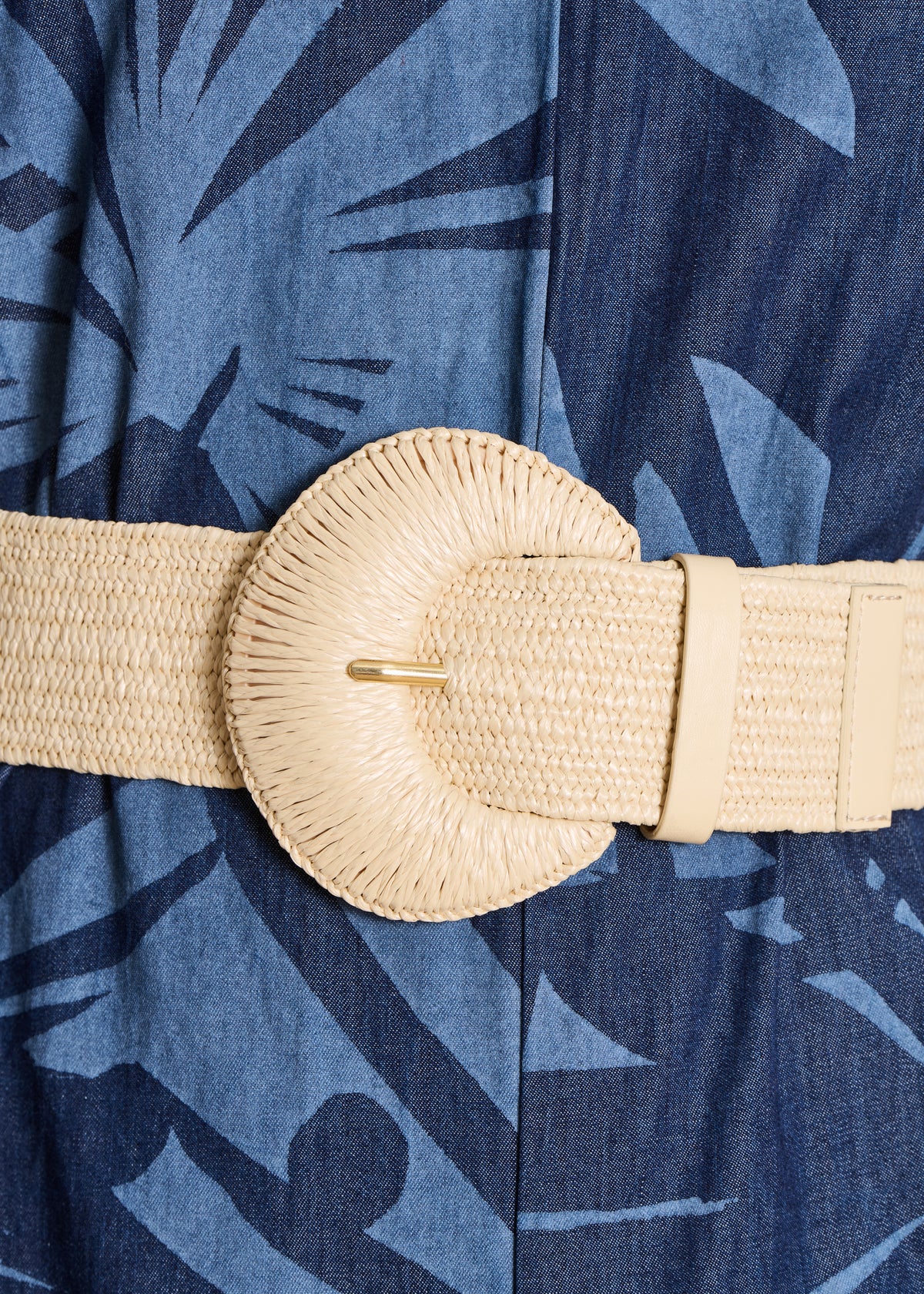 Ceinture large élastiquée écrue