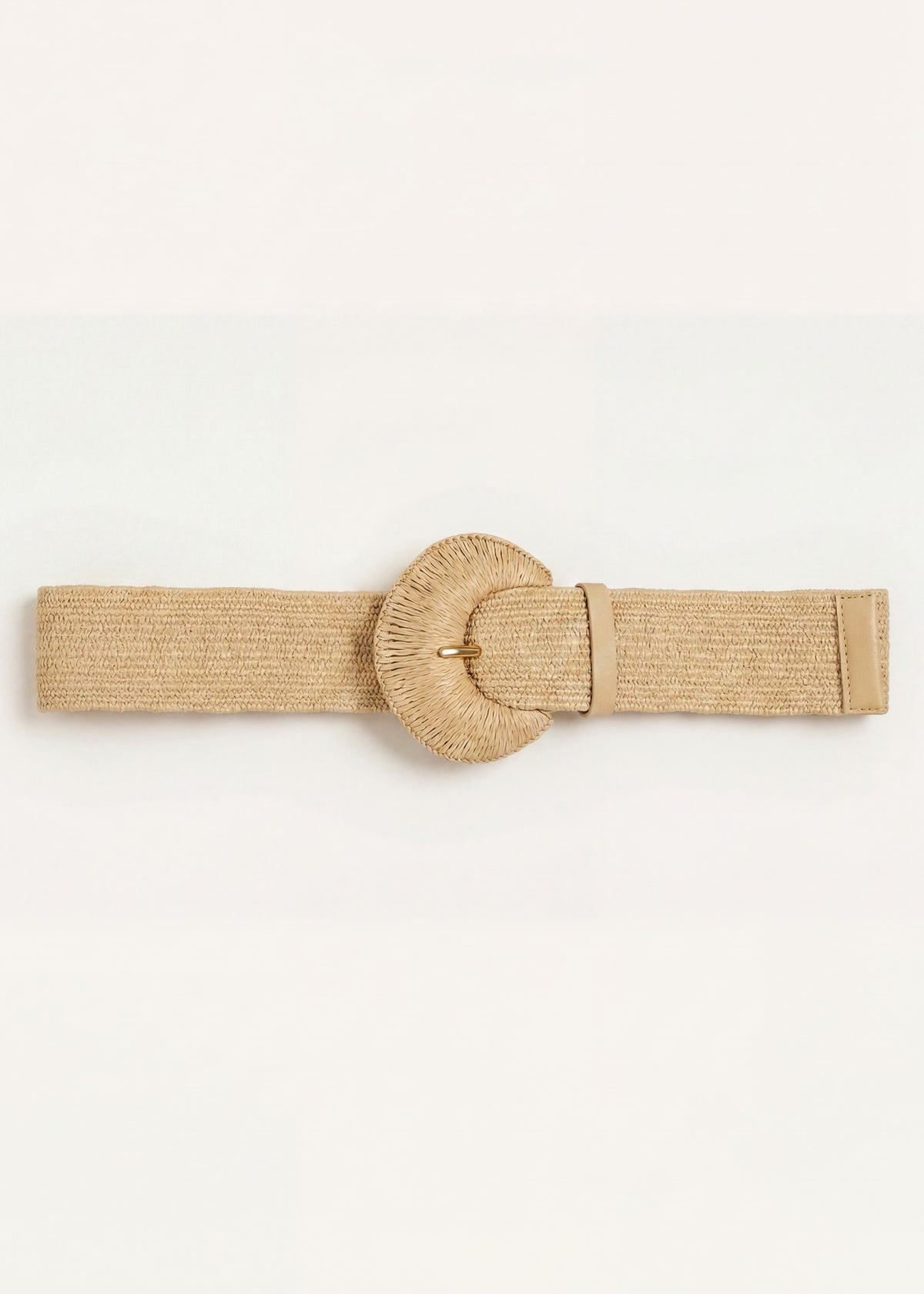 Ceinture large élastiquée beige
