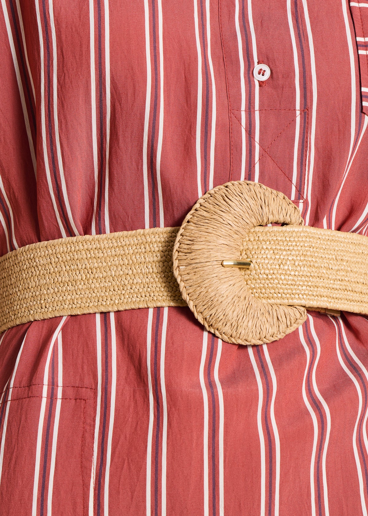 Ceinture large élastiquée beige