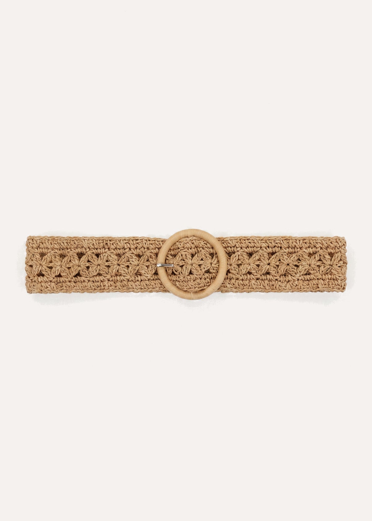 Ceinture large beige en paille