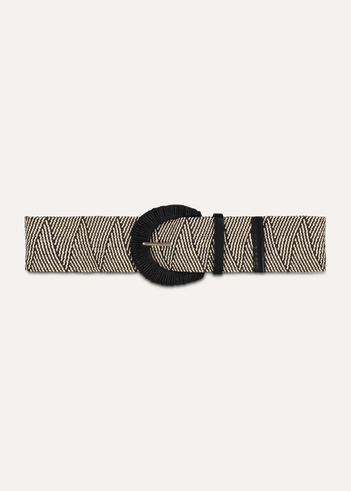 Ceinture noire boucle arrondie